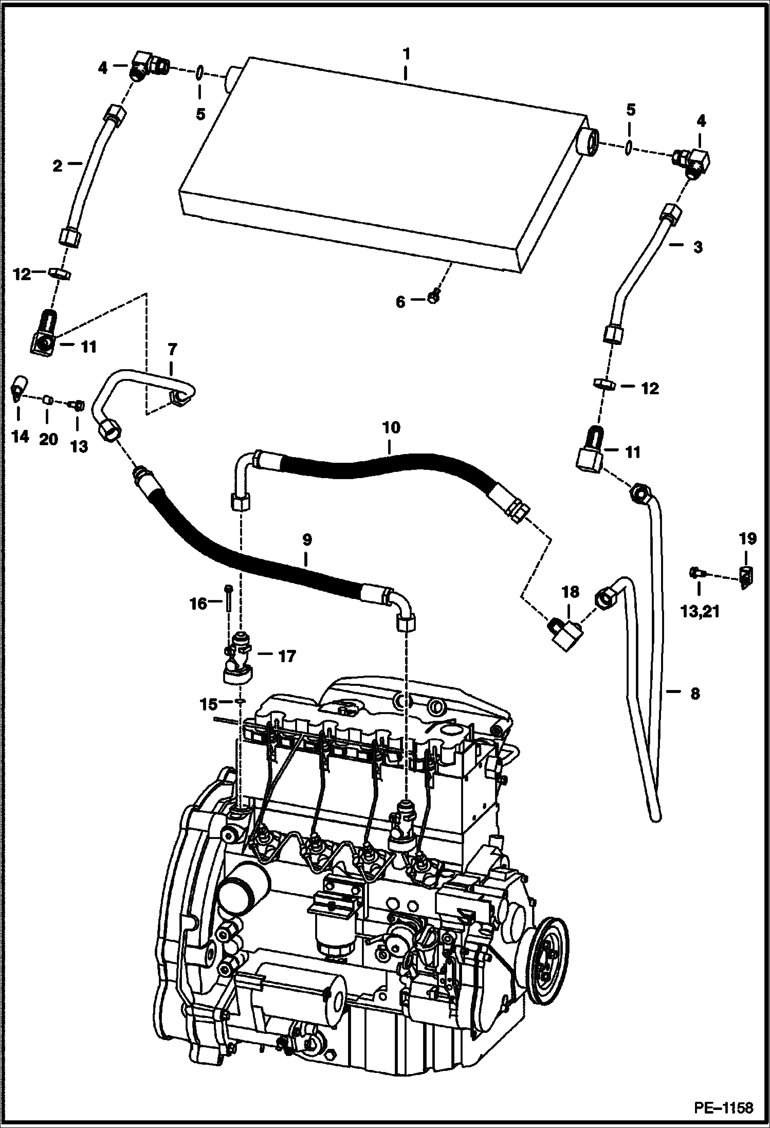 Схема запчастей Bobcat 800s - COOLING SYSTEM POWER UNIT