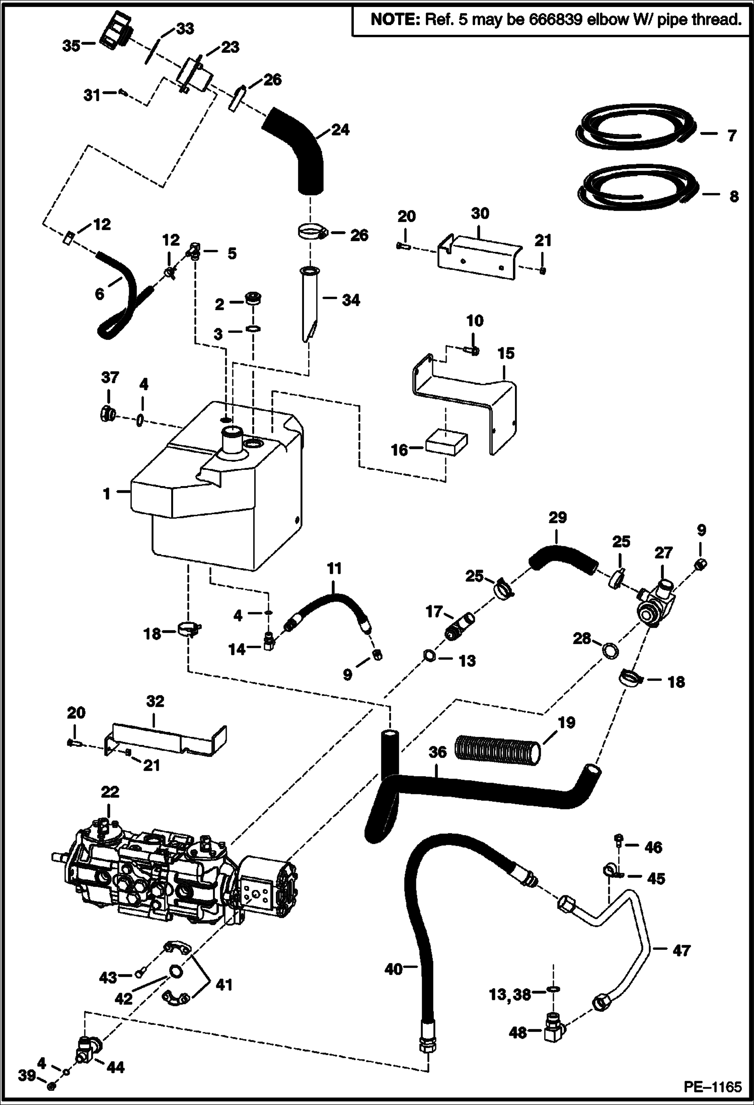 Схема запчастей Bobcat 800s - HYDROSTATIC CIRCUITRY (S/N 514441939, 514540074, 514640148 & Above) HYDROSTATIC SYSTEM