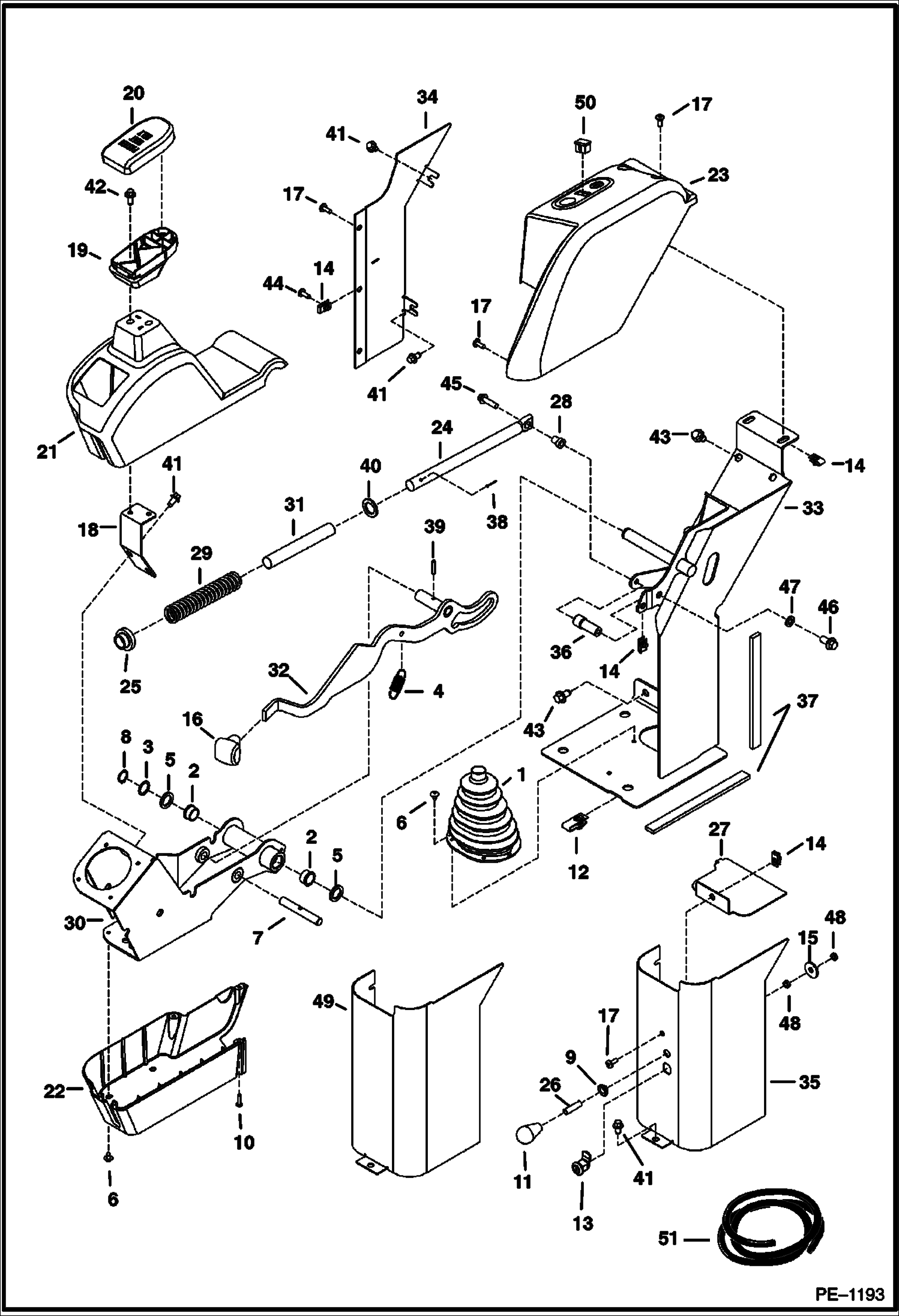 Схема запчастей Bobcat 331 - LH CONSOLE CONTROLS