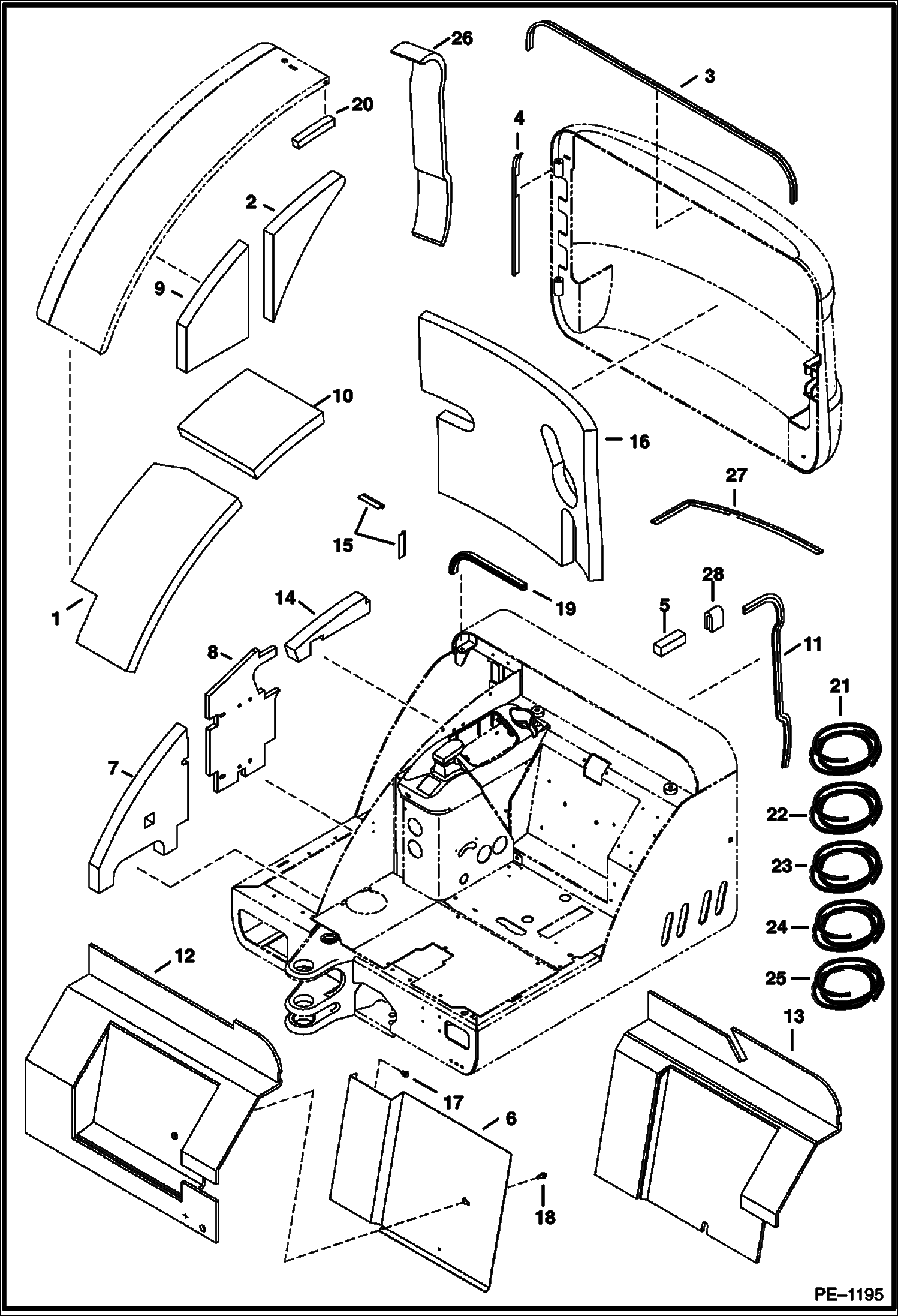 Схема запчастей Bobcat 331 - INSULATION MAIN FRAME