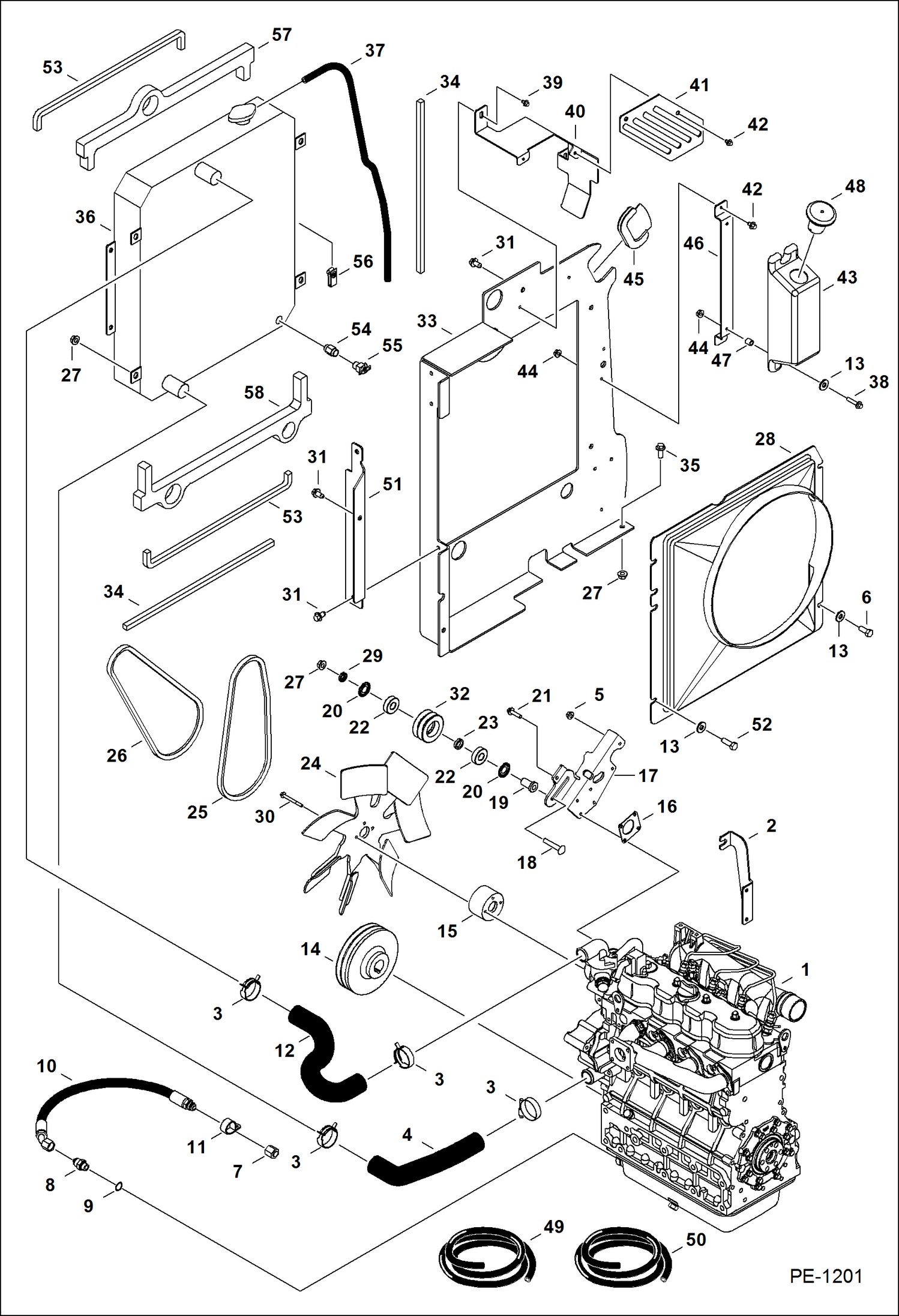 Схема запчастей Bobcat 331 - ENGINE & ATTACHING PARTS POWER UNIT