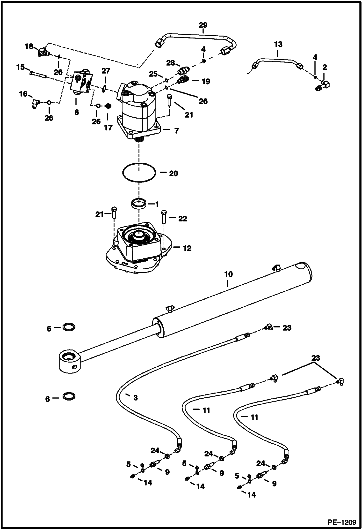 Схема запчастей Bobcat 331 - HYDRAULIC CIRCUITRY (Upper) HYDRAULIC SYSTEM