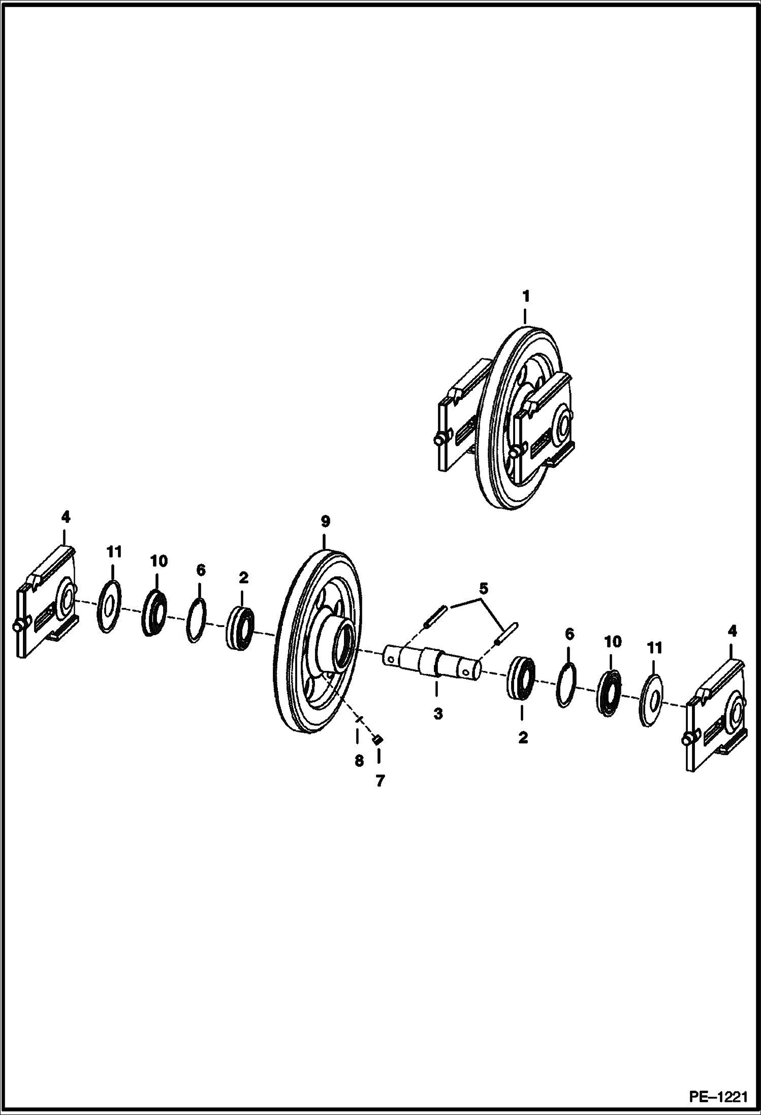 Схема запчастей Bobcat 800s - FRONT IDLER (S/N 518916540, 516815105, 517515155 & Below) DRIVE TRAIN