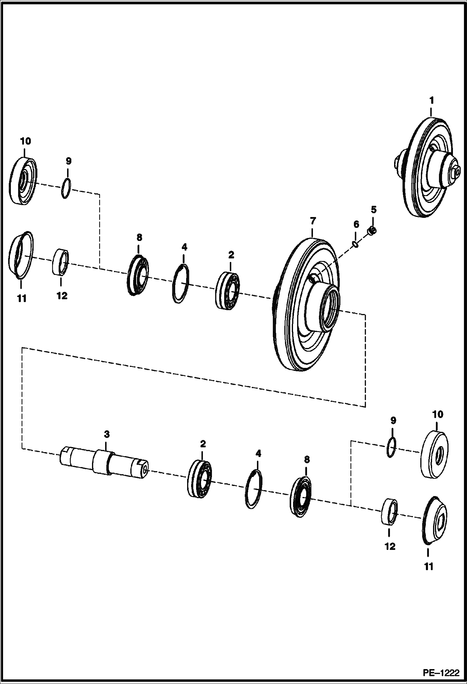 Схема запчастей Bobcat T-Series - REAR IDLER (S/N 518916540, 516815105, 51755155 & Below) DRIVE TRAIN