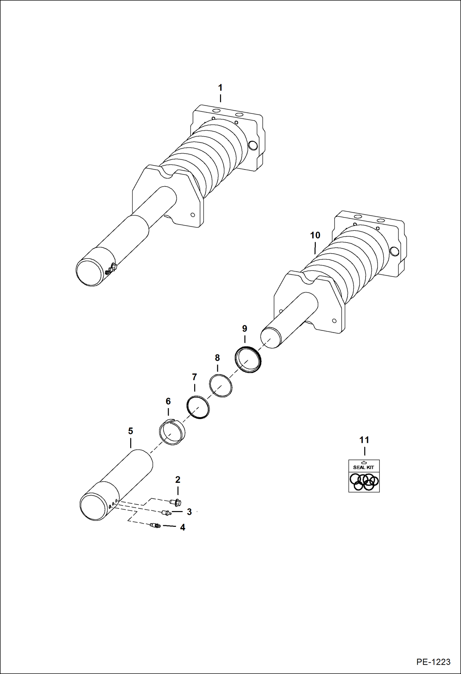 Схема запчастей Bobcat 800s - TRACK TENSIONER DRIVE TRAIN