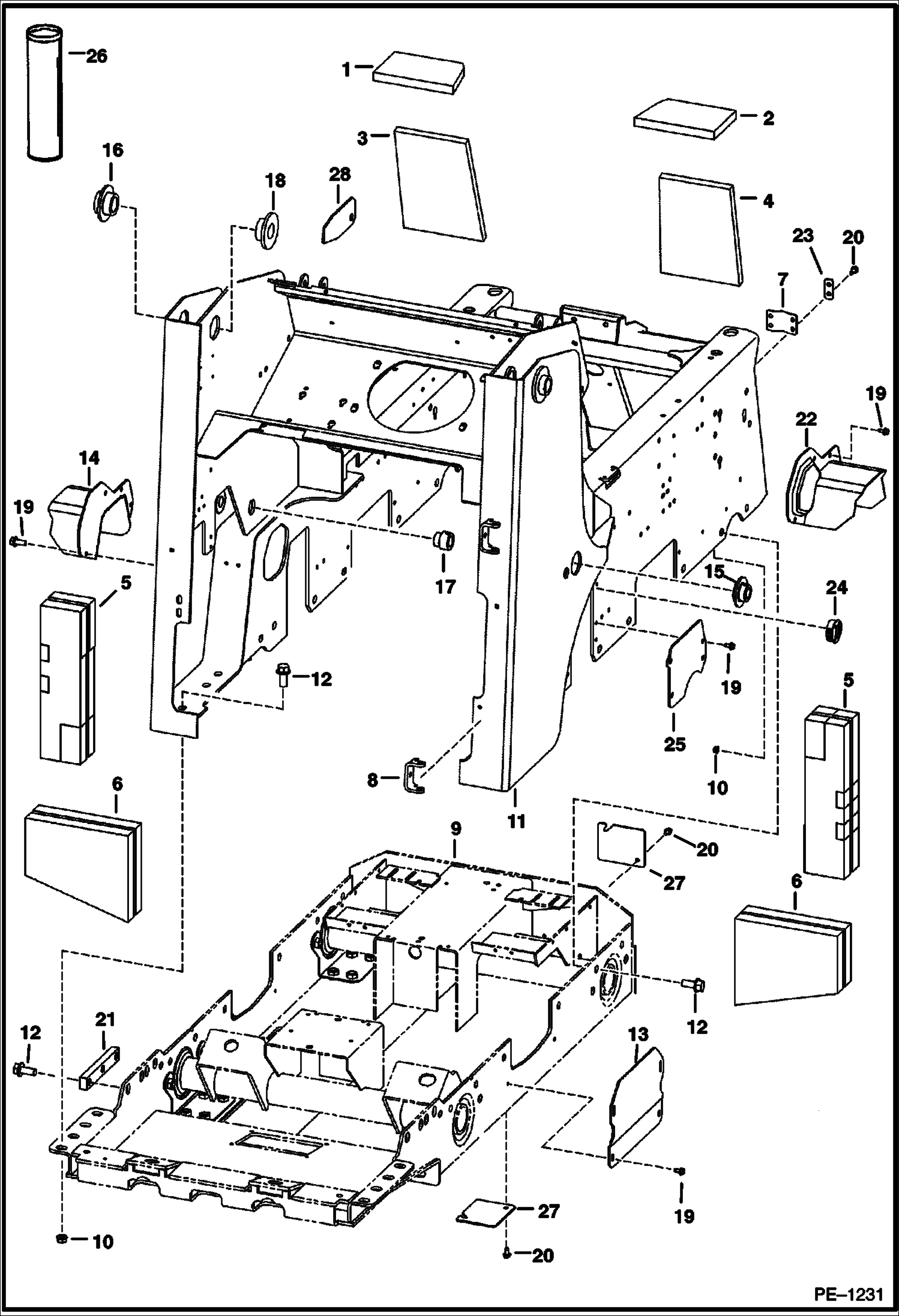 Схема запчастей Bobcat 800s - MAIN FRAME MAIN FRAME