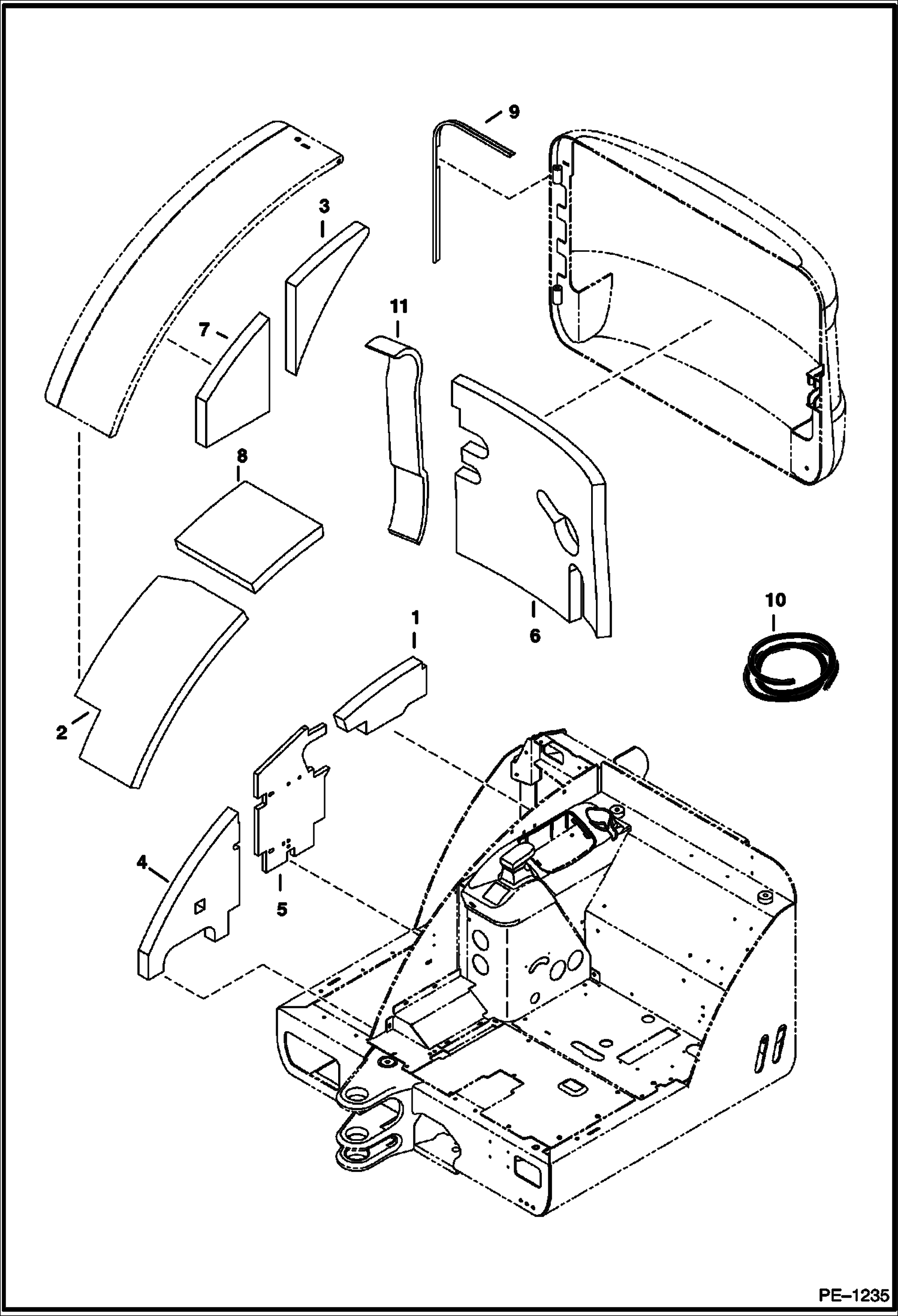 Схема запчастей Bobcat 325 - INSULATION MAIN FRAME