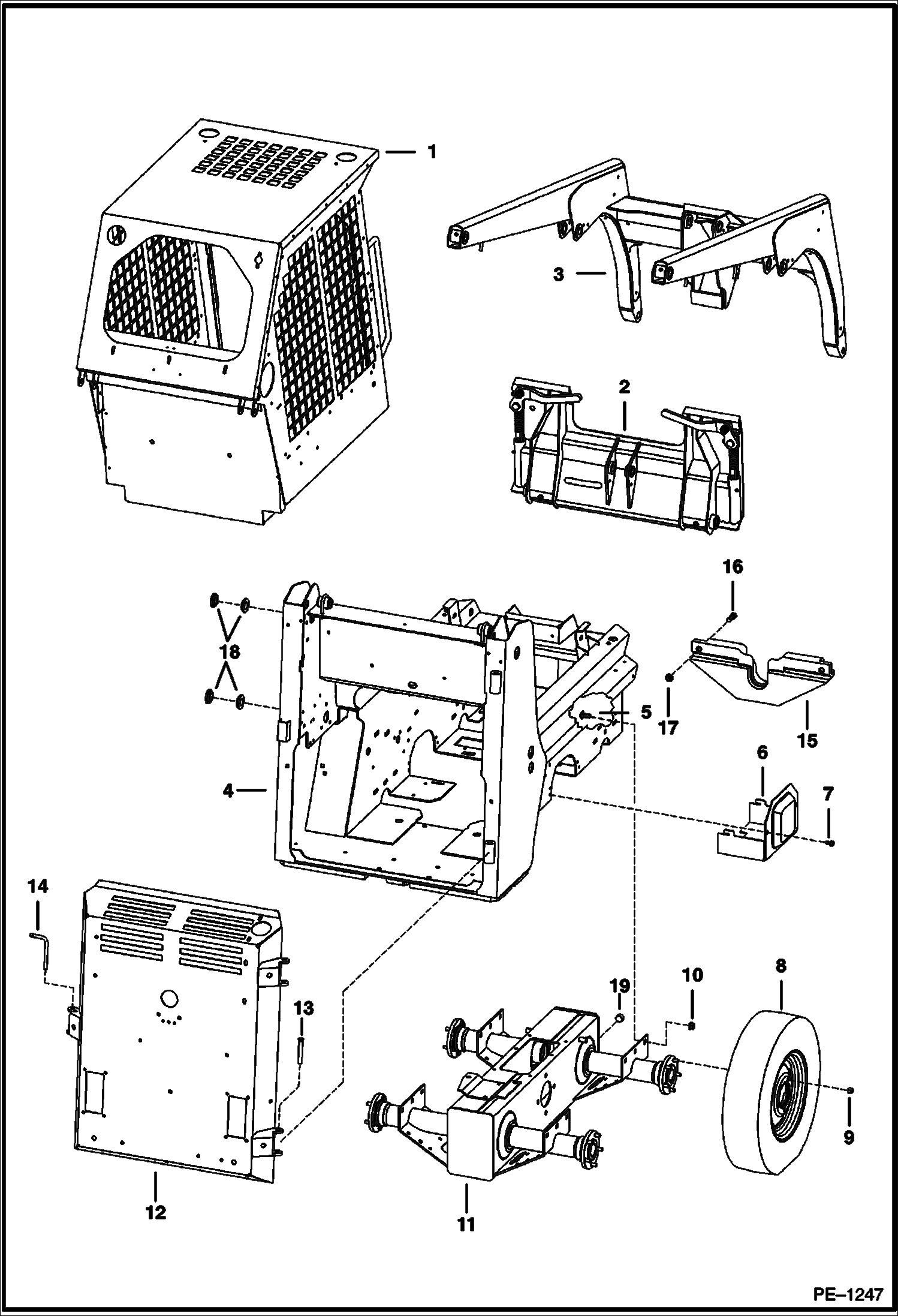 Схема запчастей Bobcat 400s - MAIN FRAME MAIN FRAME