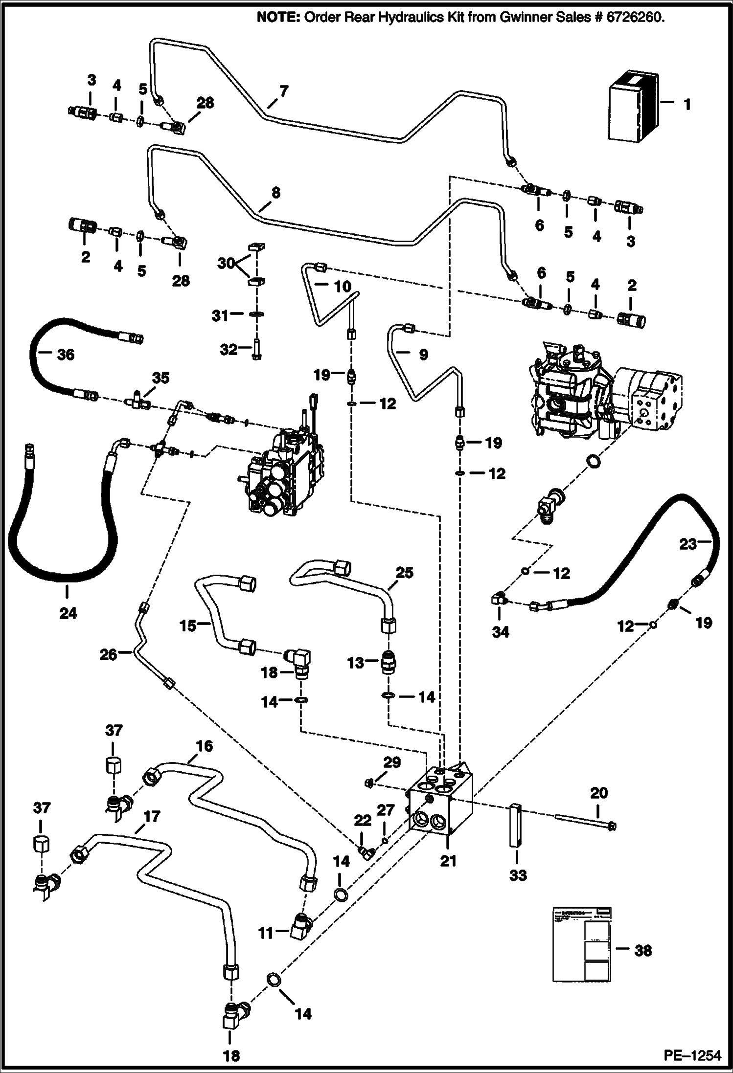 Схема запчастей Bobcat T-Series - REAR AUXILIARY (S/N 5193 12091 & Bel, 5194 11186 & Bel) ACCESSORIES & OPTIONS