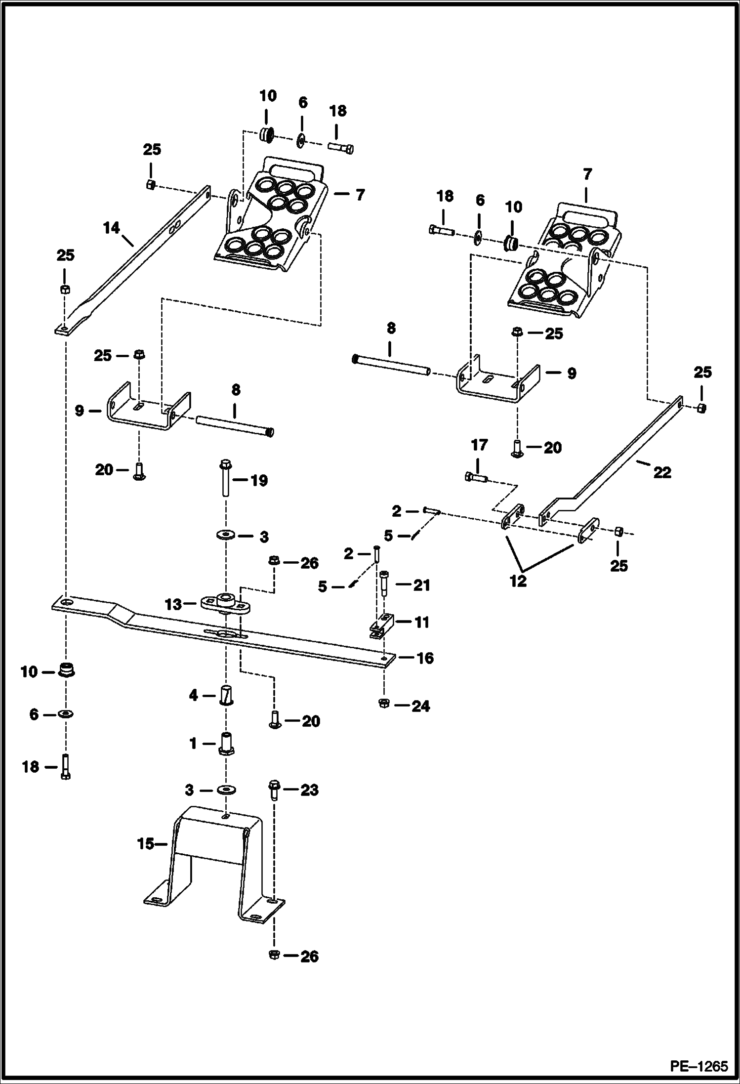 Схема запчастей Bobcat 900s - CONTROL PEDALS HYDRAULIC SYSTEM