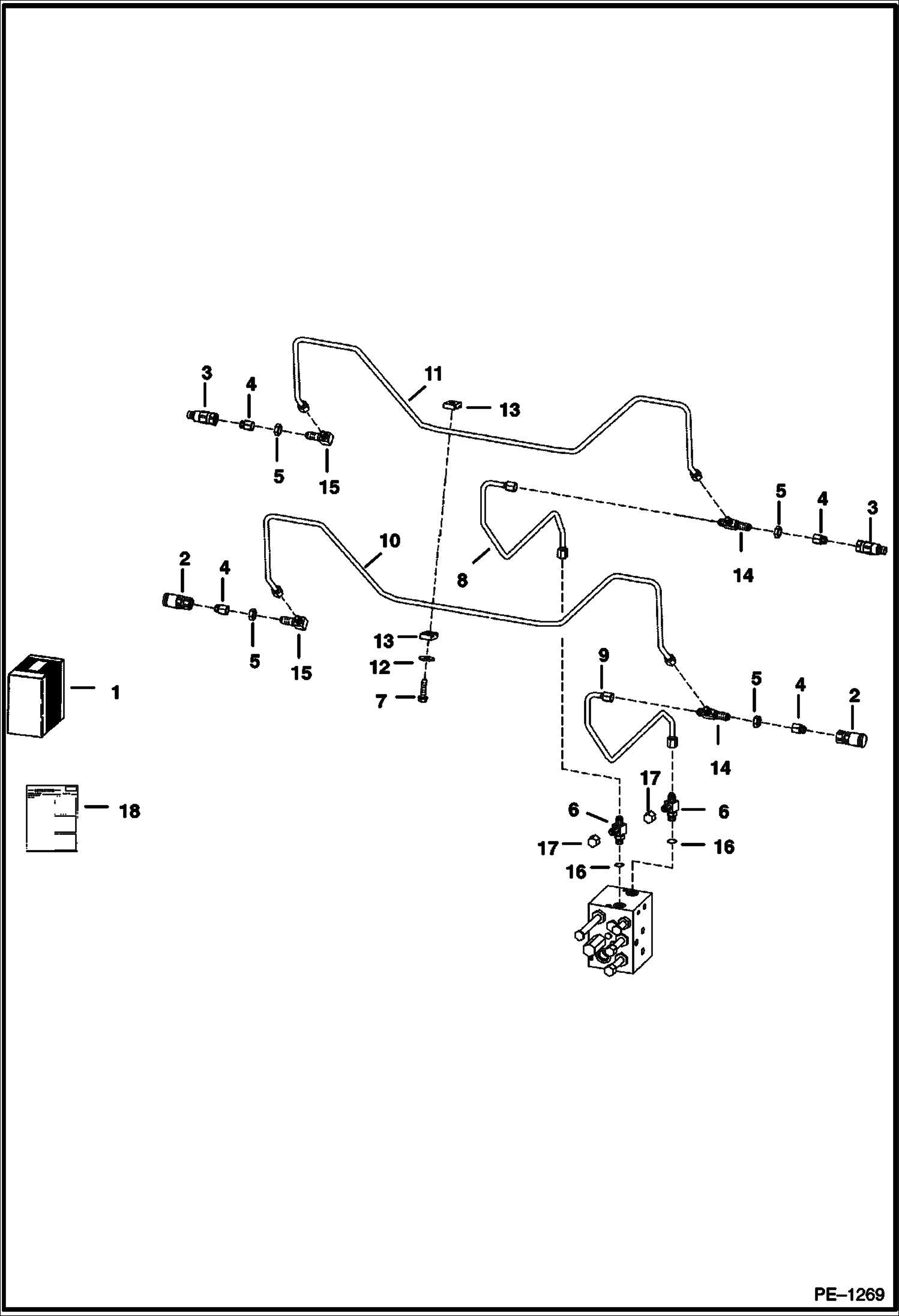 Схема запчастей Bobcat S-Series - REAR AUXILIARY (High Flow Hyd) (S/N 517628699 & Below, 518116749 & Below, 519037199 & Below, 519215549 & Below) ACCESSORIES & OPTIONS