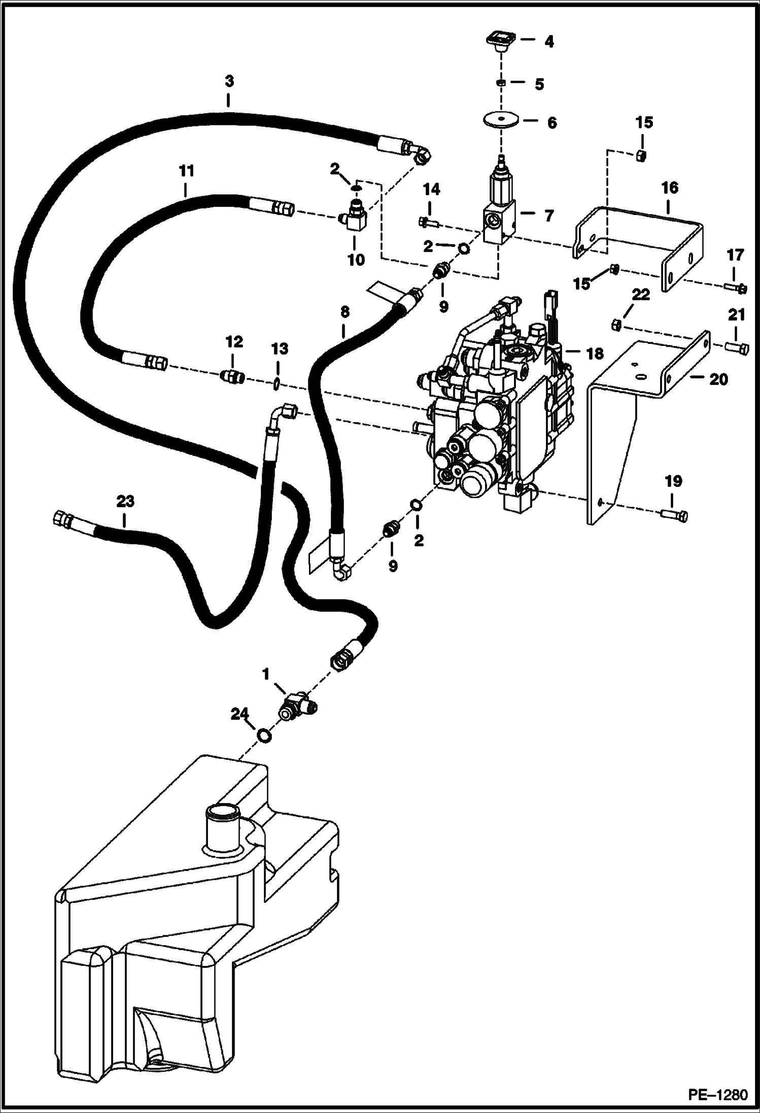 Схема запчастей Bobcat 800s - LIFT & TILT CONTROL CIRCUITRY HYDRAULIC SYSTEM