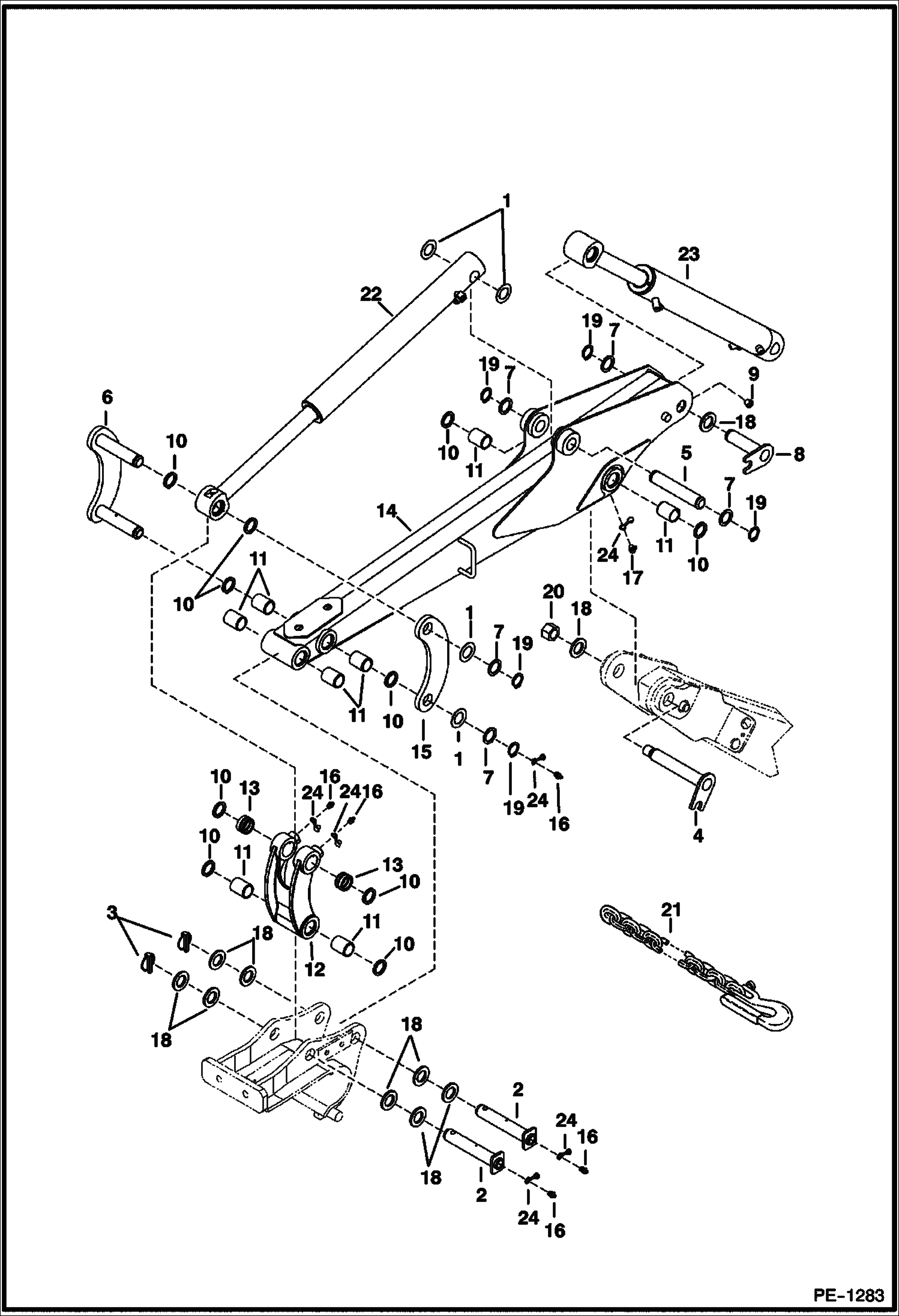 Схема запчастей Bobcat 323 - ARM WORK EQUIPMENT