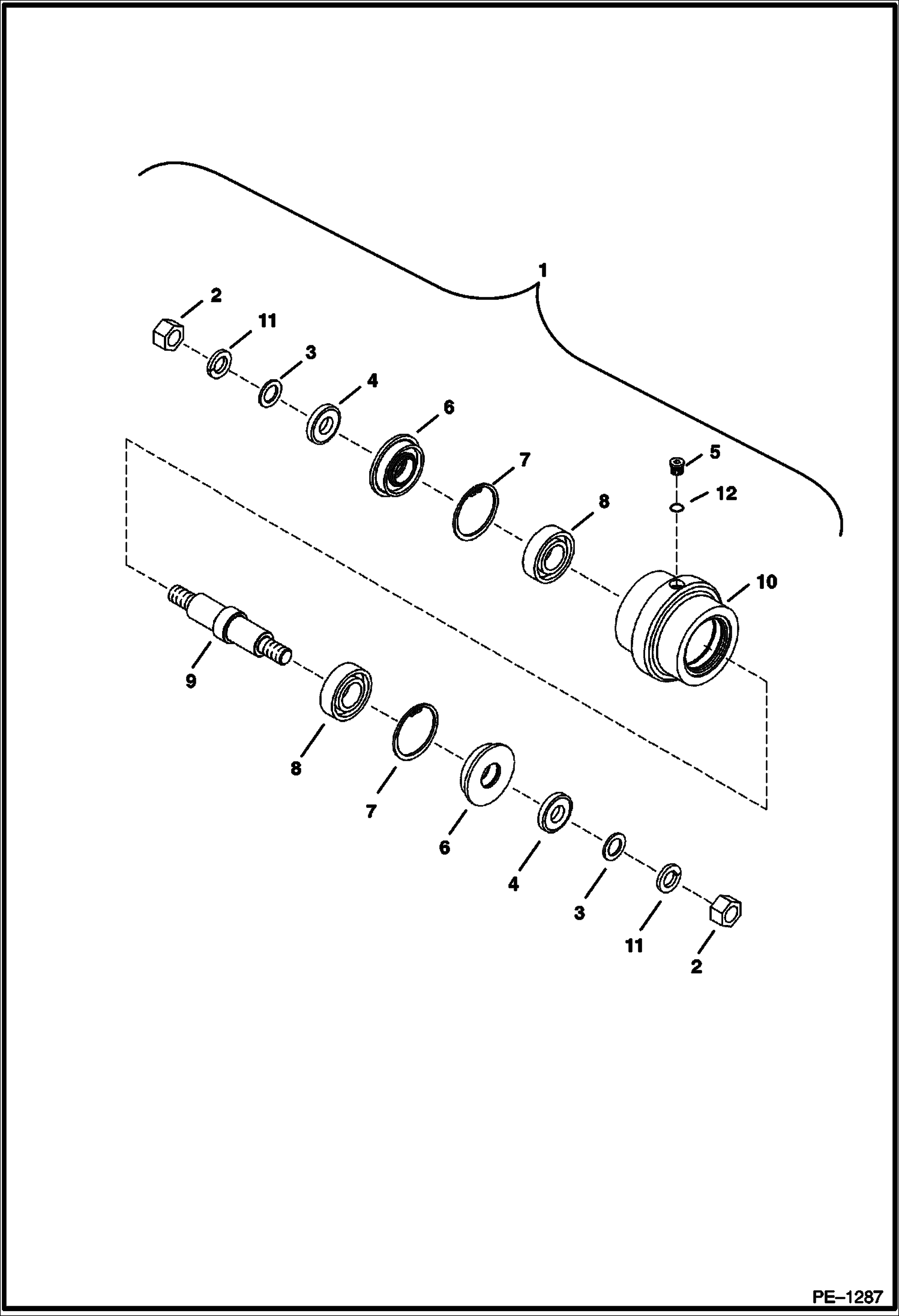 Схема запчастей Bobcat 320 - TRACK ROLLER (S/N 223811360-223813024, 223511789-223516425) UNDERCARRIAGE