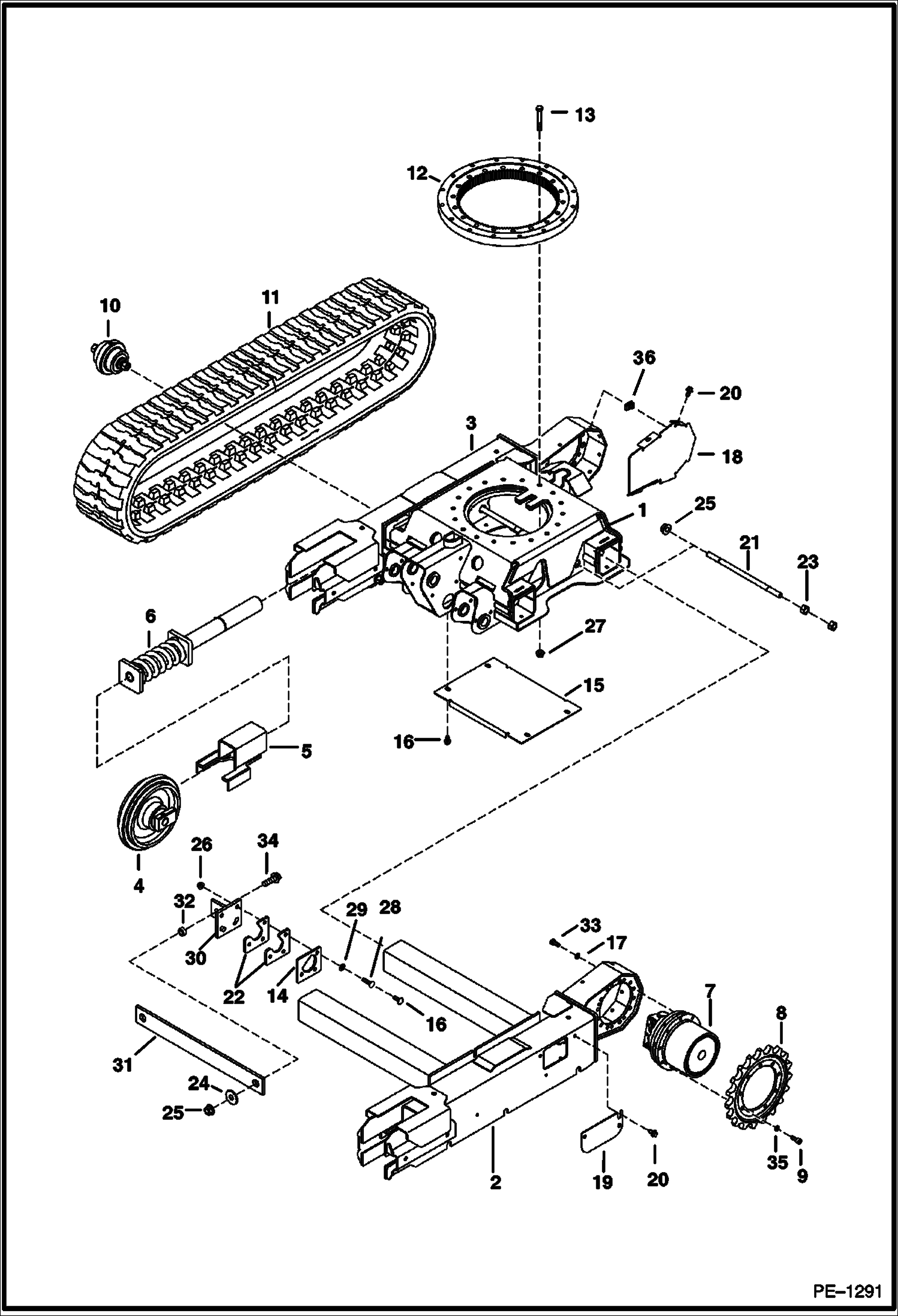 Схема запчастей Bobcat 323 - UNDERCARRIAGE UNDERCARRIAGE