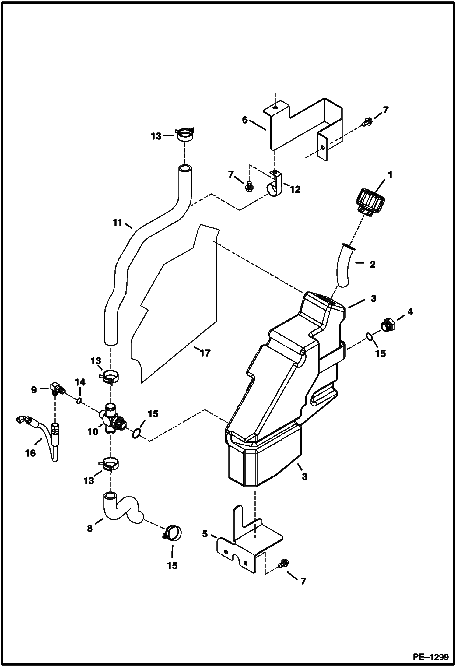 Схема запчастей Bobcat 322 - HYDRAULIC CIRCUITRY (Hydraulic Reservoir) HYDRAULIC SYSTEM