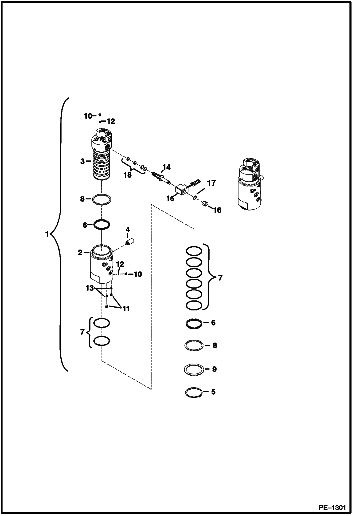 Схема запчастей Bobcat 320 - SWIVEL JOINT (S/N 517811001-11884) HYDRAULIC SYSTEM