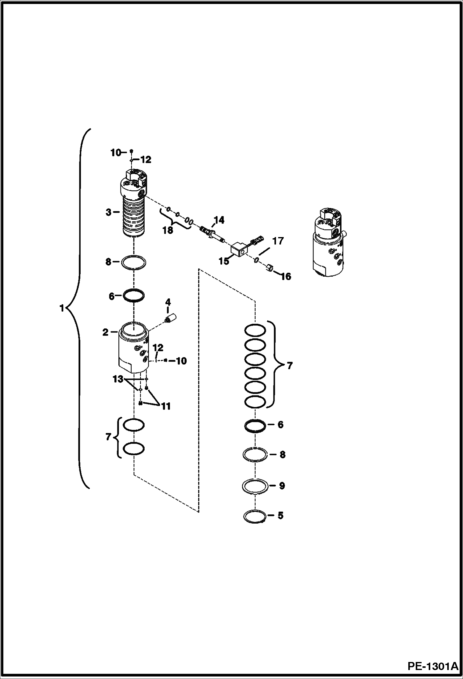 Схема запчастей Bobcat 322 - SWIVEL JOINT (S/N 517811885 & Above) HYDRAULIC SYSTEM