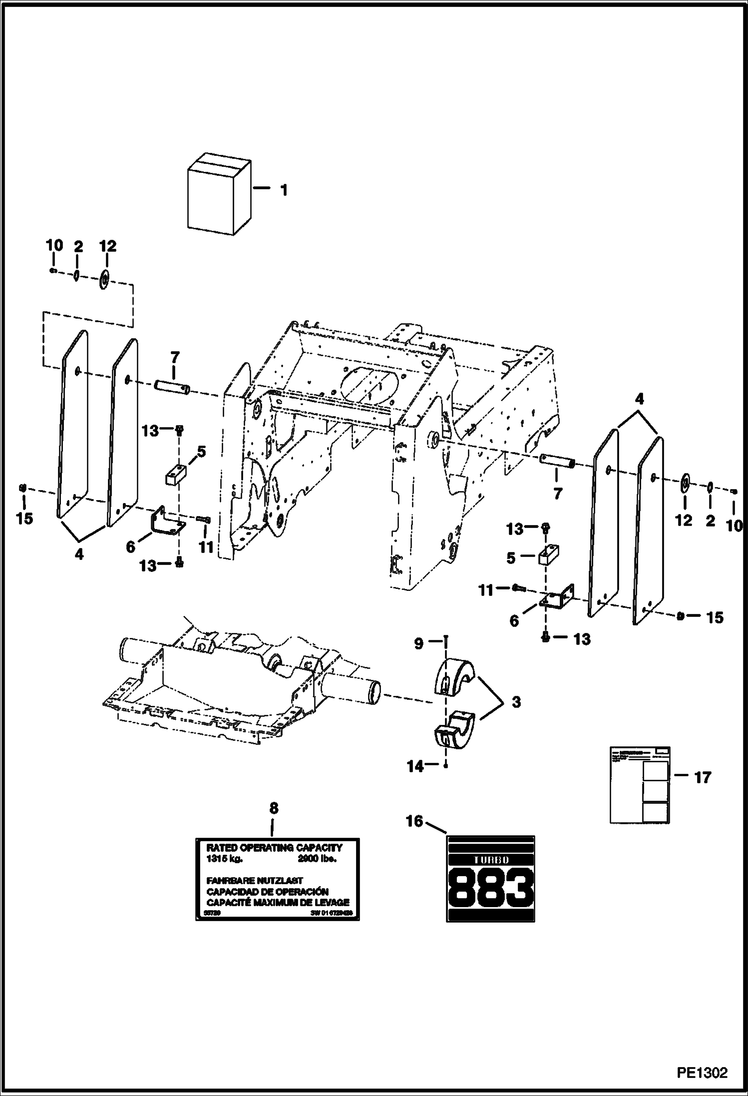 Схема запчастей Bobcat 800s - COUNTERWEIGHT KIT ACCESSORIES & OPTIONS