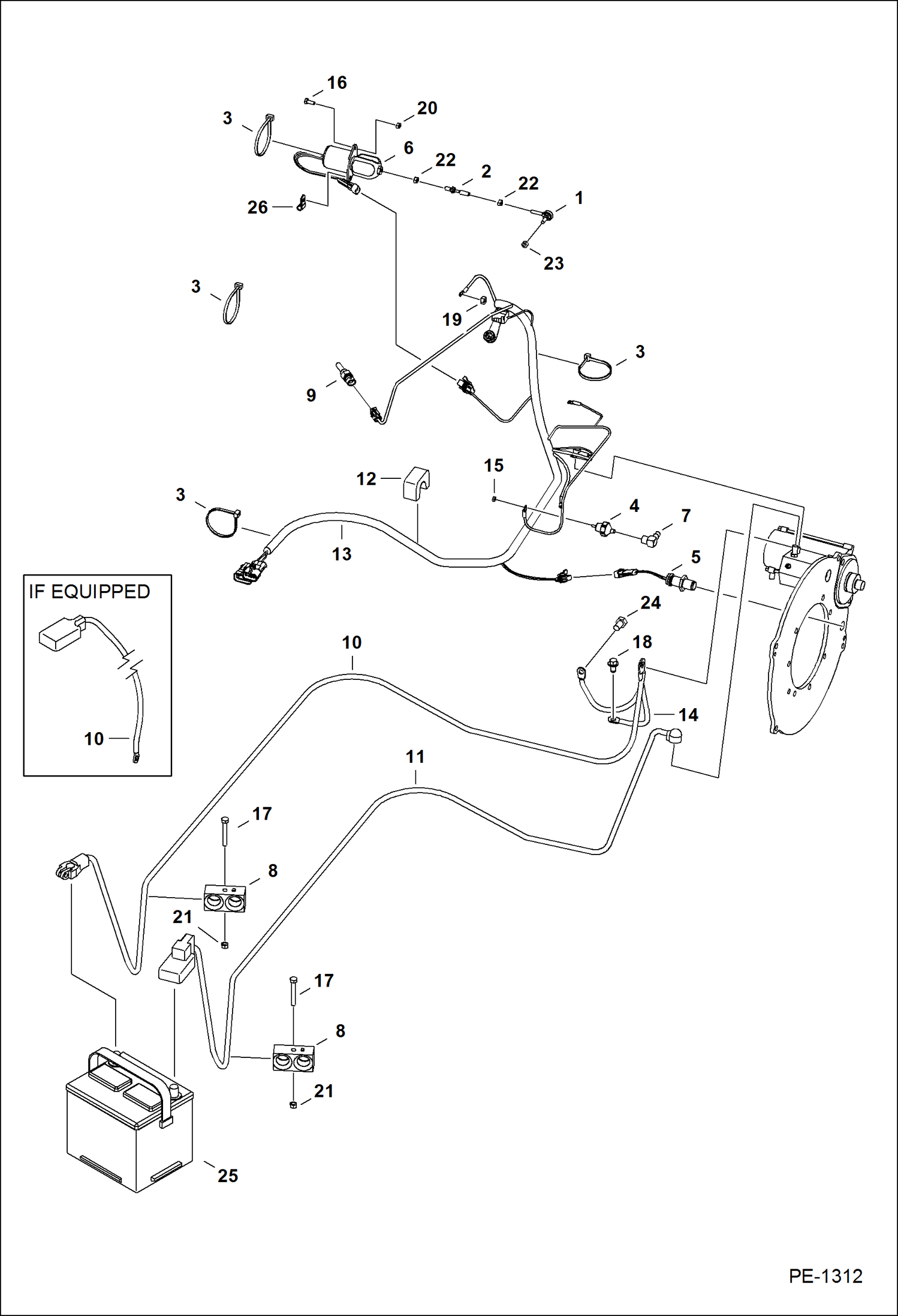 Схема запчастей Bobcat 331 - ELECTRICAL (Engine) ELECTRICAL SYSTEM