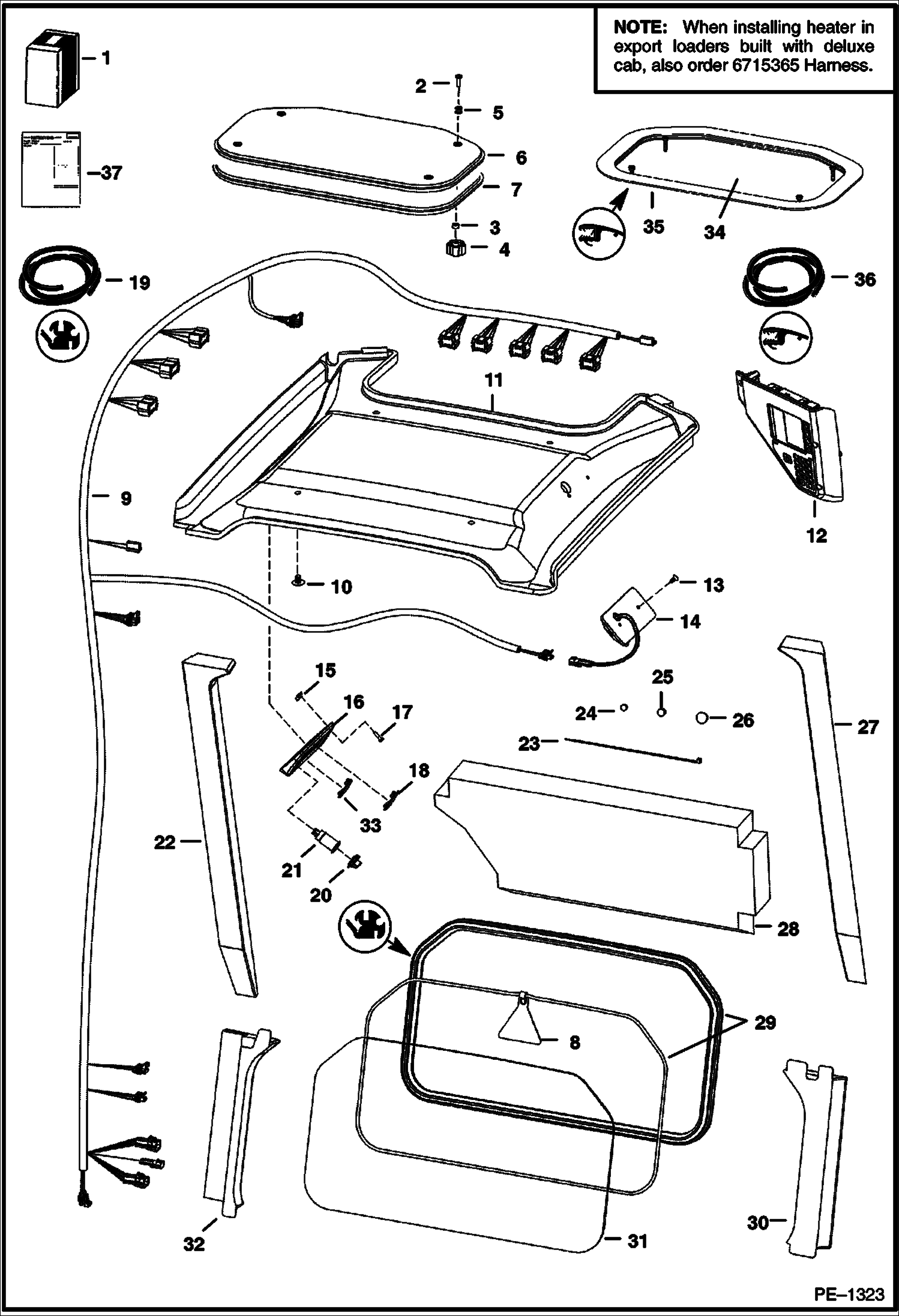 Схема запчастей Bobcat S-Series - DELUXE CAB ACCESSORIES & OPTIONS