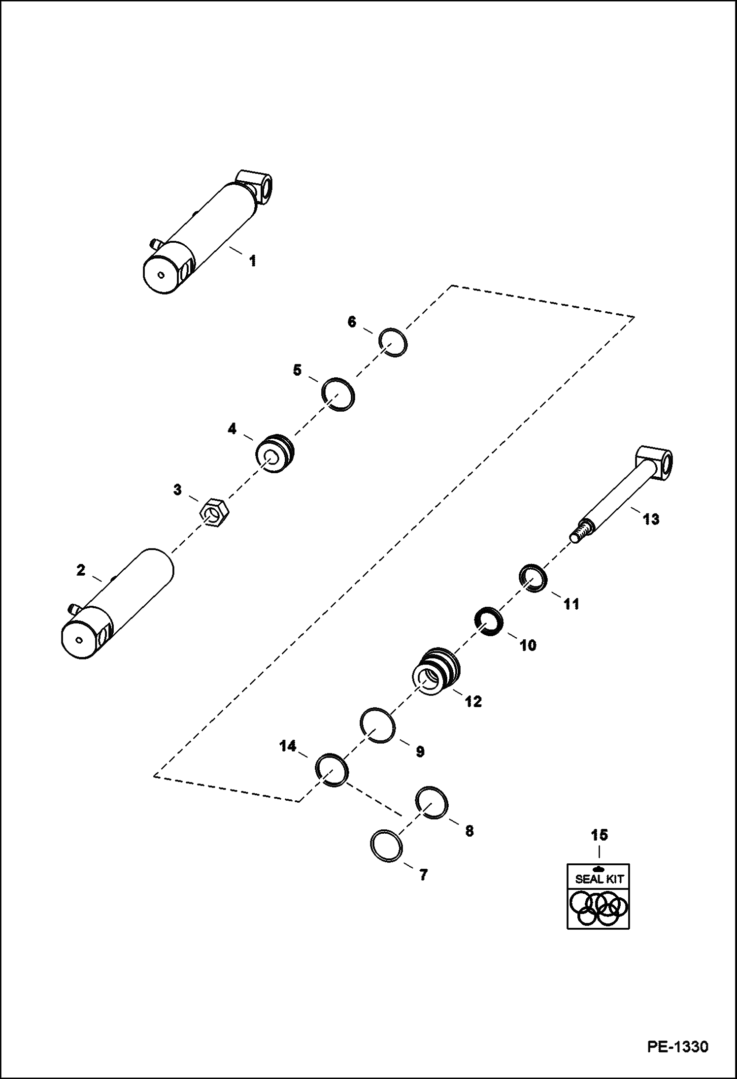 Схема запчастей Bobcat ANGLE BROOM - ANGLE BROOM (Cylinder) (68 231311458 & Above) (84 231411290 & Above) Loader