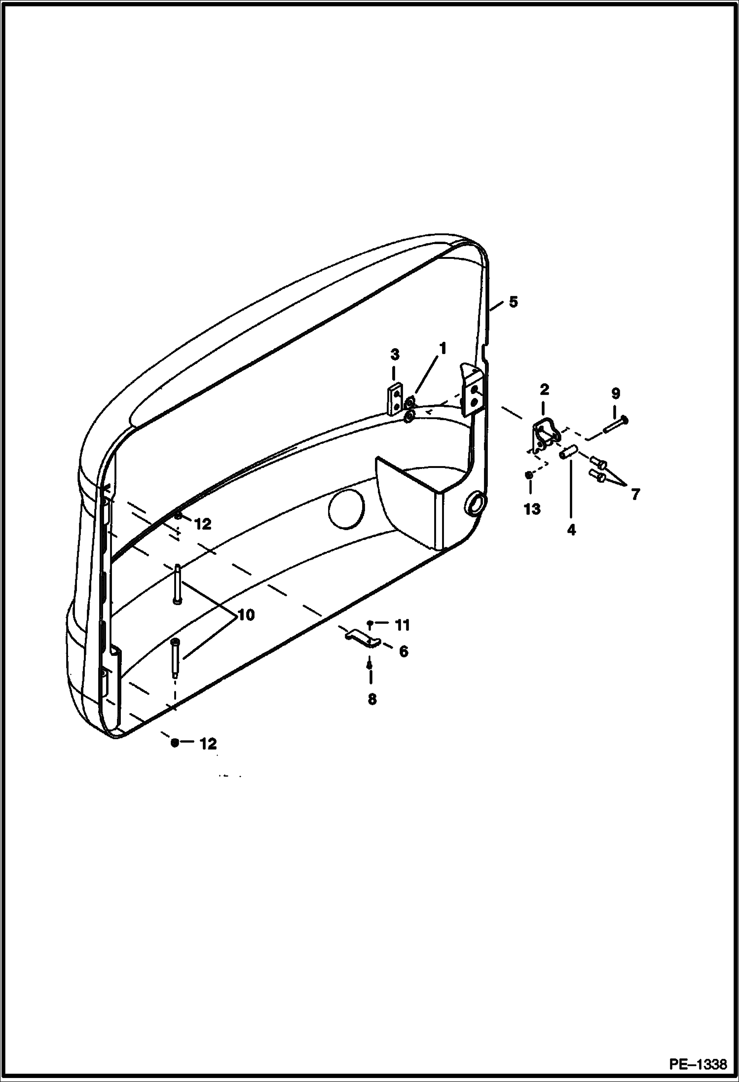 Схема запчастей Bobcat 331 - TAILGATE (S/N 232511783, 232711125, & 232611784 & Below) MAIN FRAME