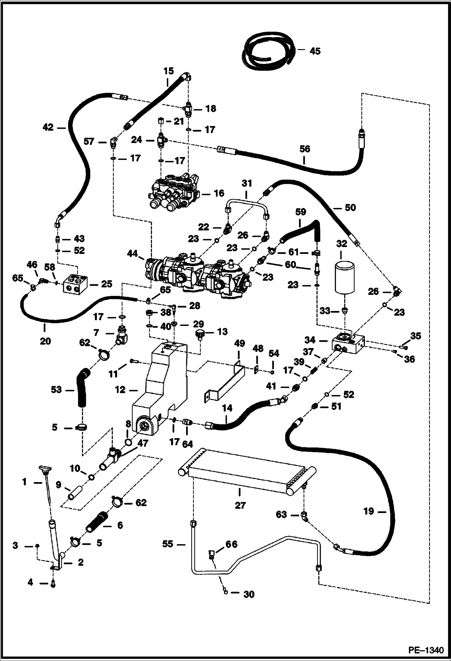 Схема запчастей Bobcat 400s - HYDROSTATIC CIRCUITRY (S/N 5200 11540 & Above, 5199 11335 & Above) HYDROSTATIC SYSTEM