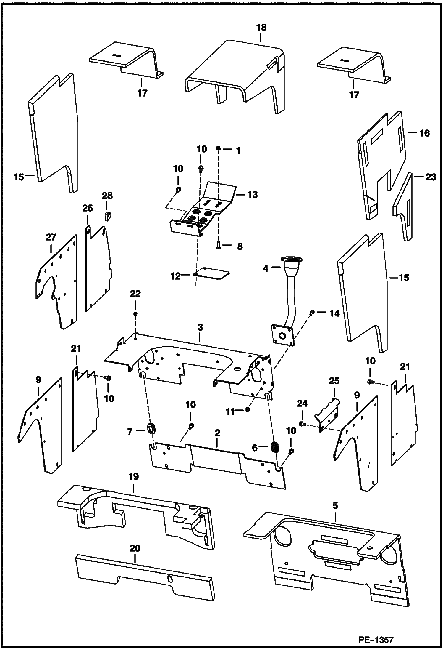 Схема запчастей Bobcat A-Series - PANELS MAIN FRAME