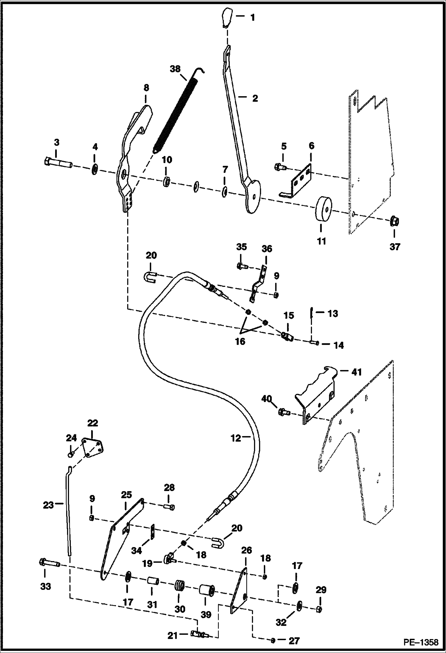 Схема запчастей Bobcat A-Series - THROTTLE (S/N 5196 11307, 5197 11134 & Below) POWER UNIT