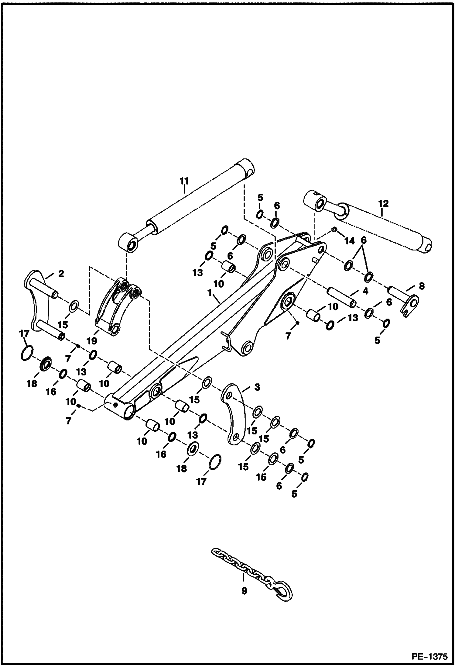 Схема запчастей Bobcat 328 - ARM WORK EQUIPMENT