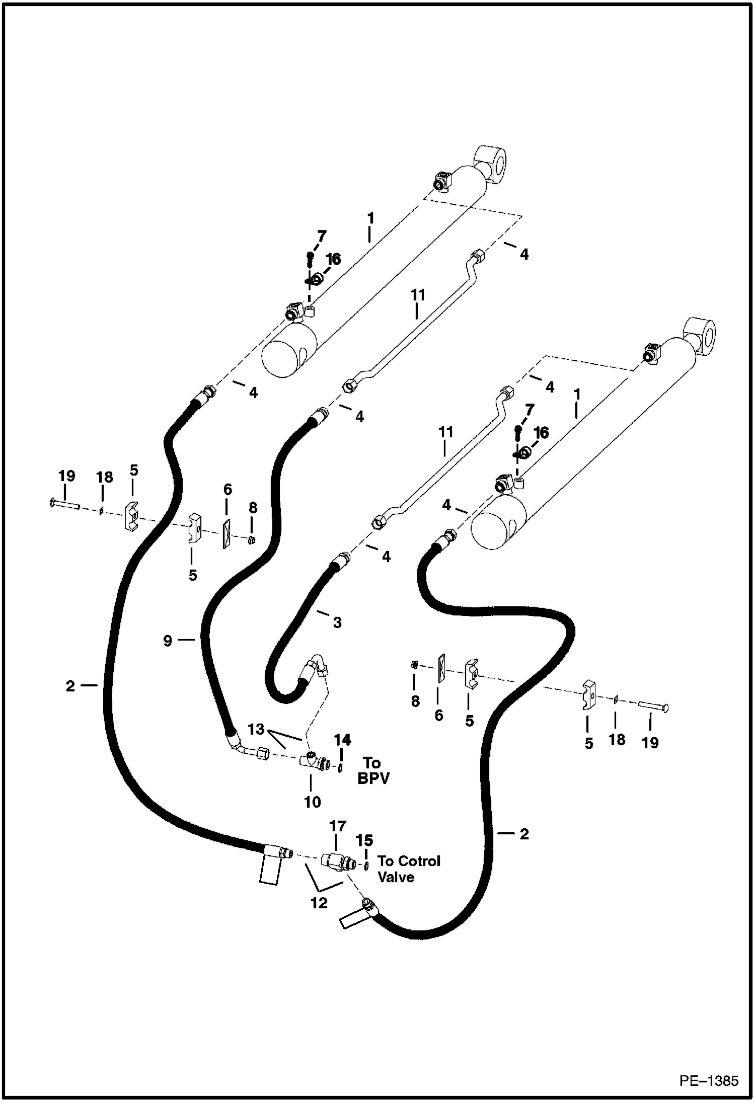 Схема запчастей Bobcat 900s - HYDRAULIC CIRCUITRY (S/N 5622 & Above, 5165 & Above) HYDRAULIC SYSTEM