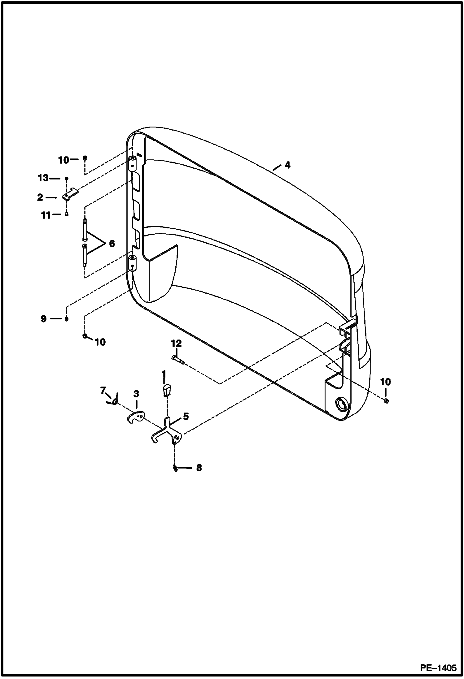 Схема запчастей Bobcat 331 - TAILGATE MAIN FRAME