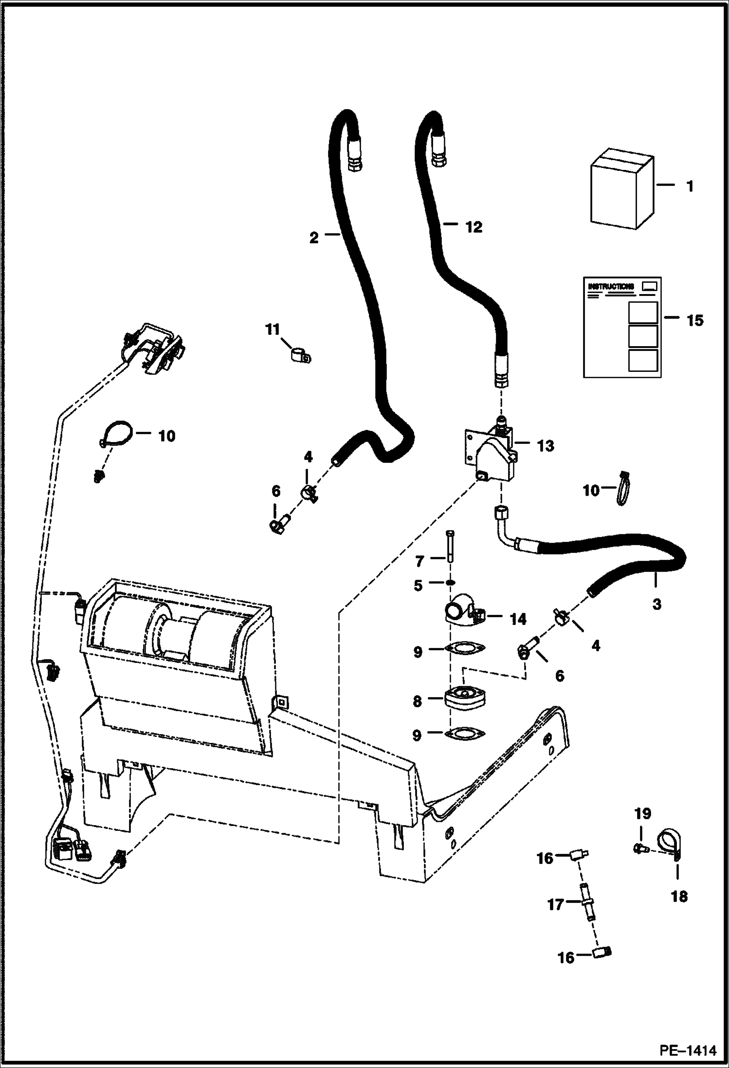 Схема запчастей Bobcat S-Series - HEATER & AC (Heater Plumbing Kit) ACCESSORIES & OPTIONS
