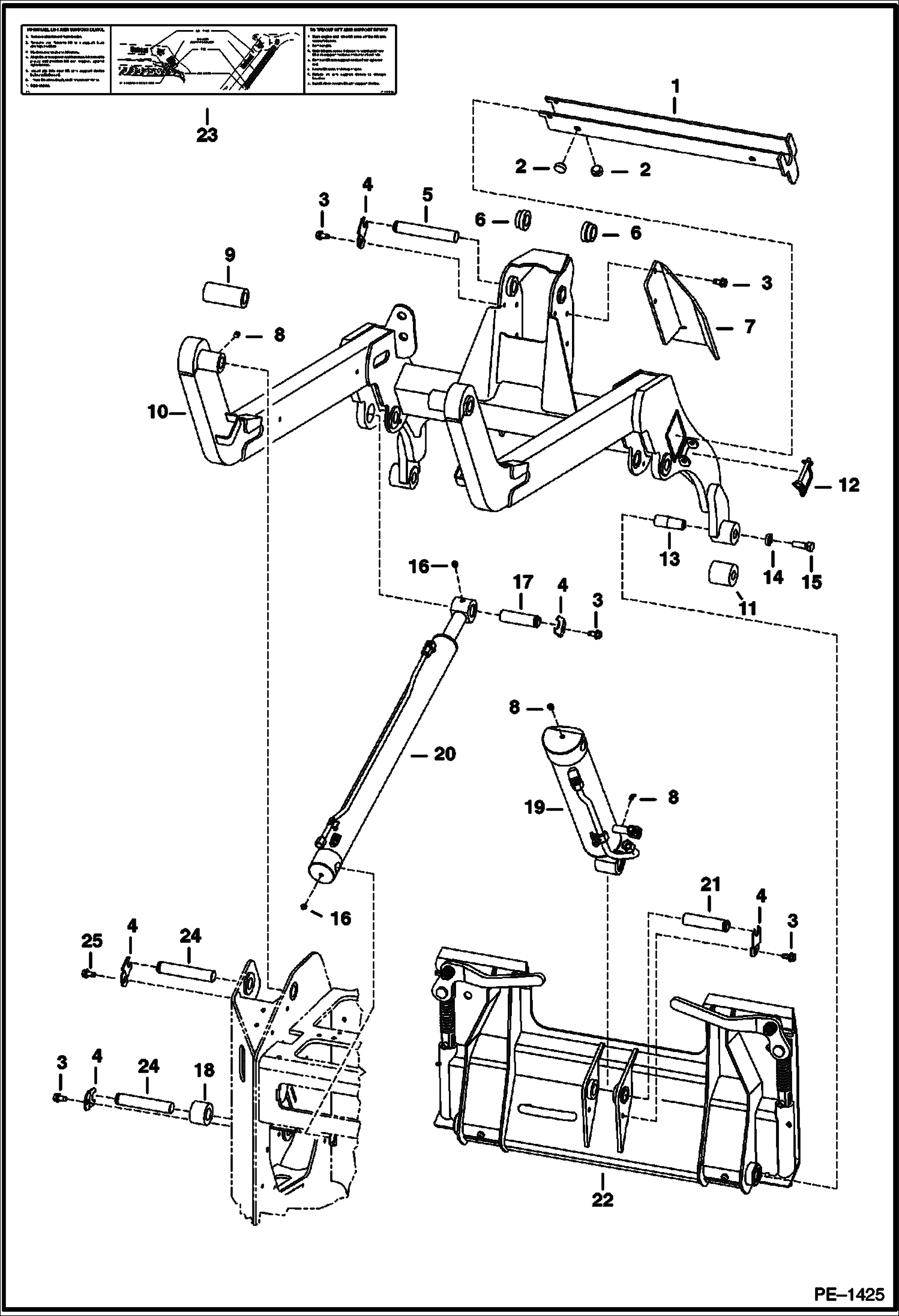 Схема запчастей Bobcat Mini Tracks Loaders - LIFT ARMS & BOB-TACH MAIN FRAME