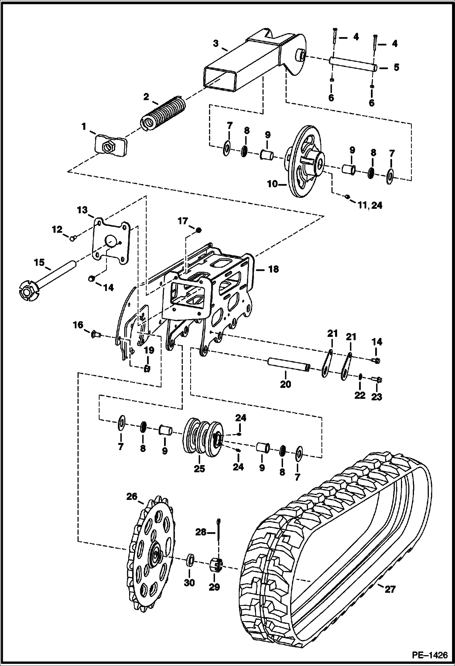 Схема запчастей Bobcat Mini Tracks Loaders - DRIVE TRAIN DRIVE TRAIN