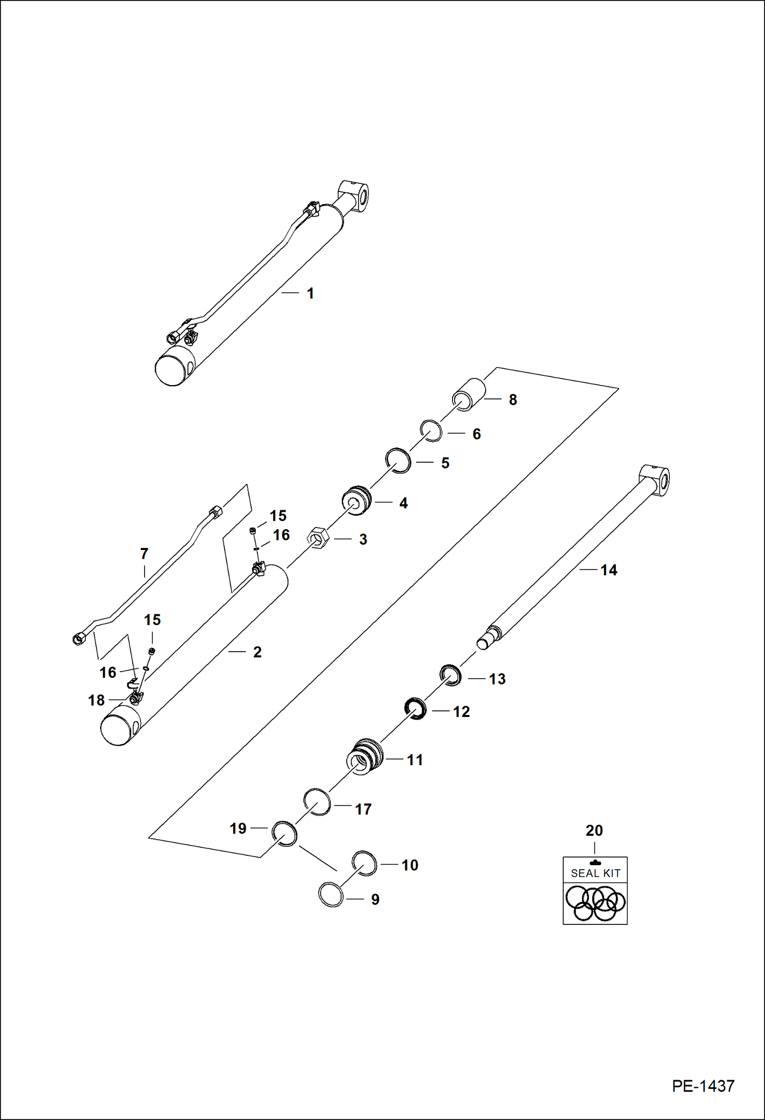 Схема запчастей Bobcat Mini Tracks Loaders - LIFT CYLINDER HYDRAULIC SYSTEM