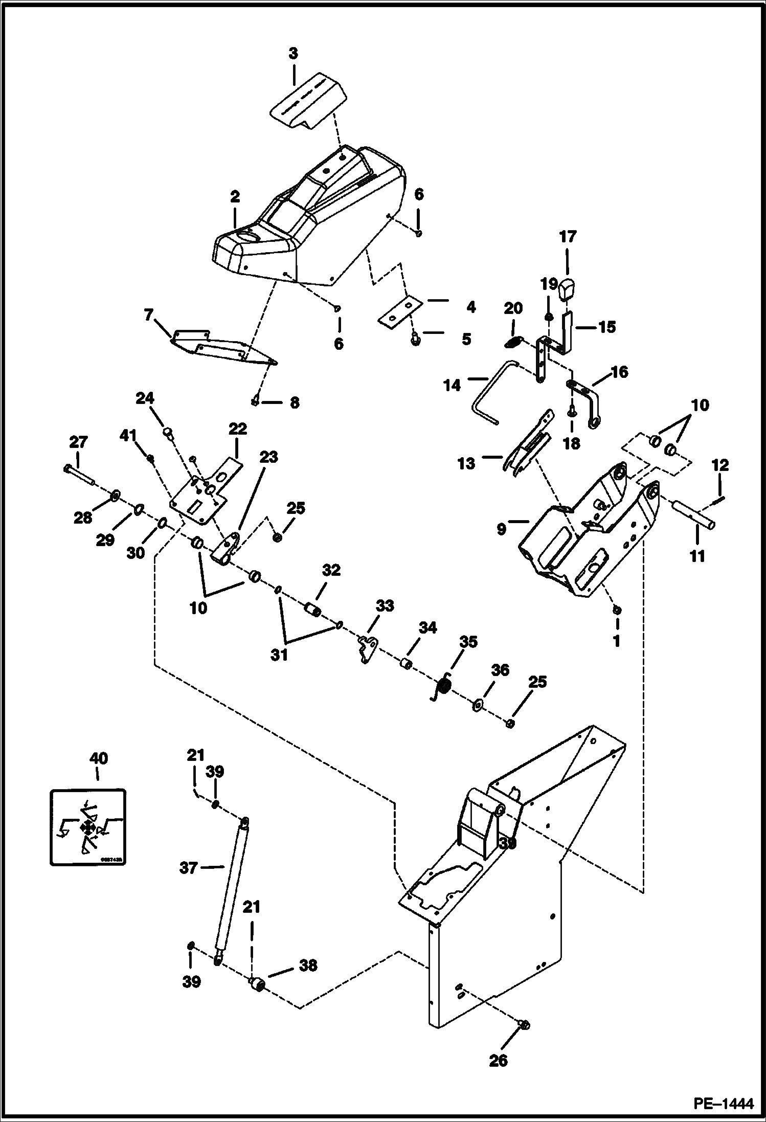 Схема запчастей Bobcat 322 - CONTROL CONSOLE CONTROLS