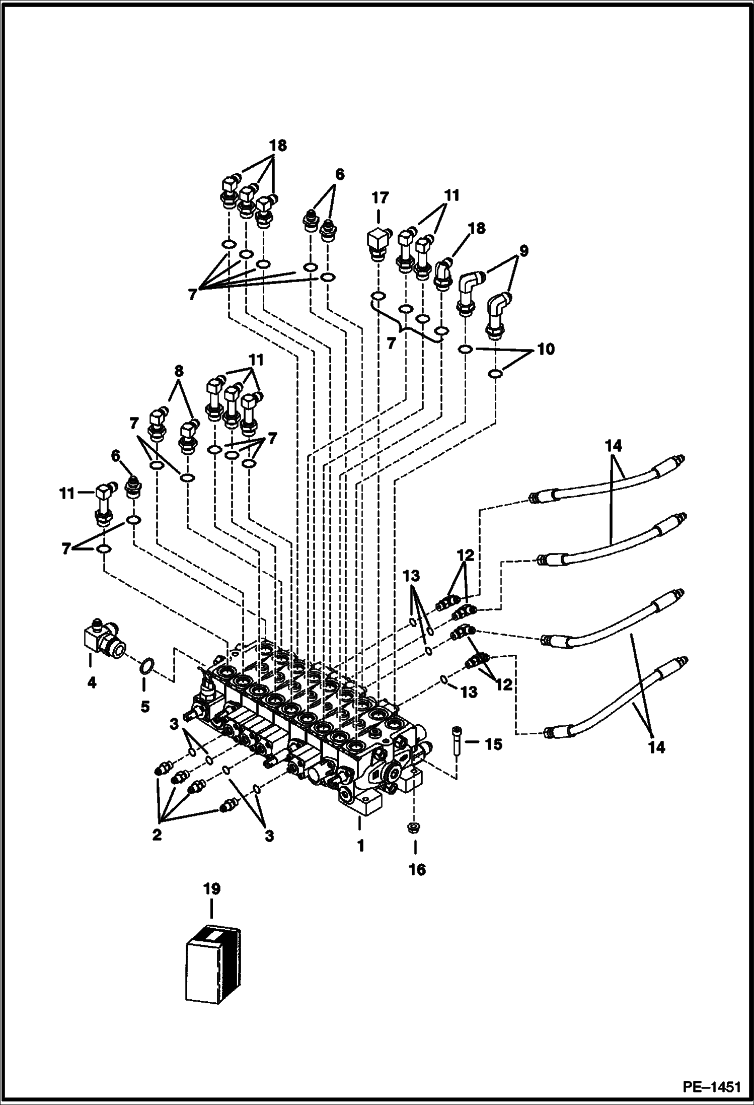 Схема запчастей Bobcat 322 - CONTROL VALVE (S/N 223812347 & Above, 223514377 & Above, 223911001 & Above, 224011001 & Above) HYDRAULIC SYSTEM