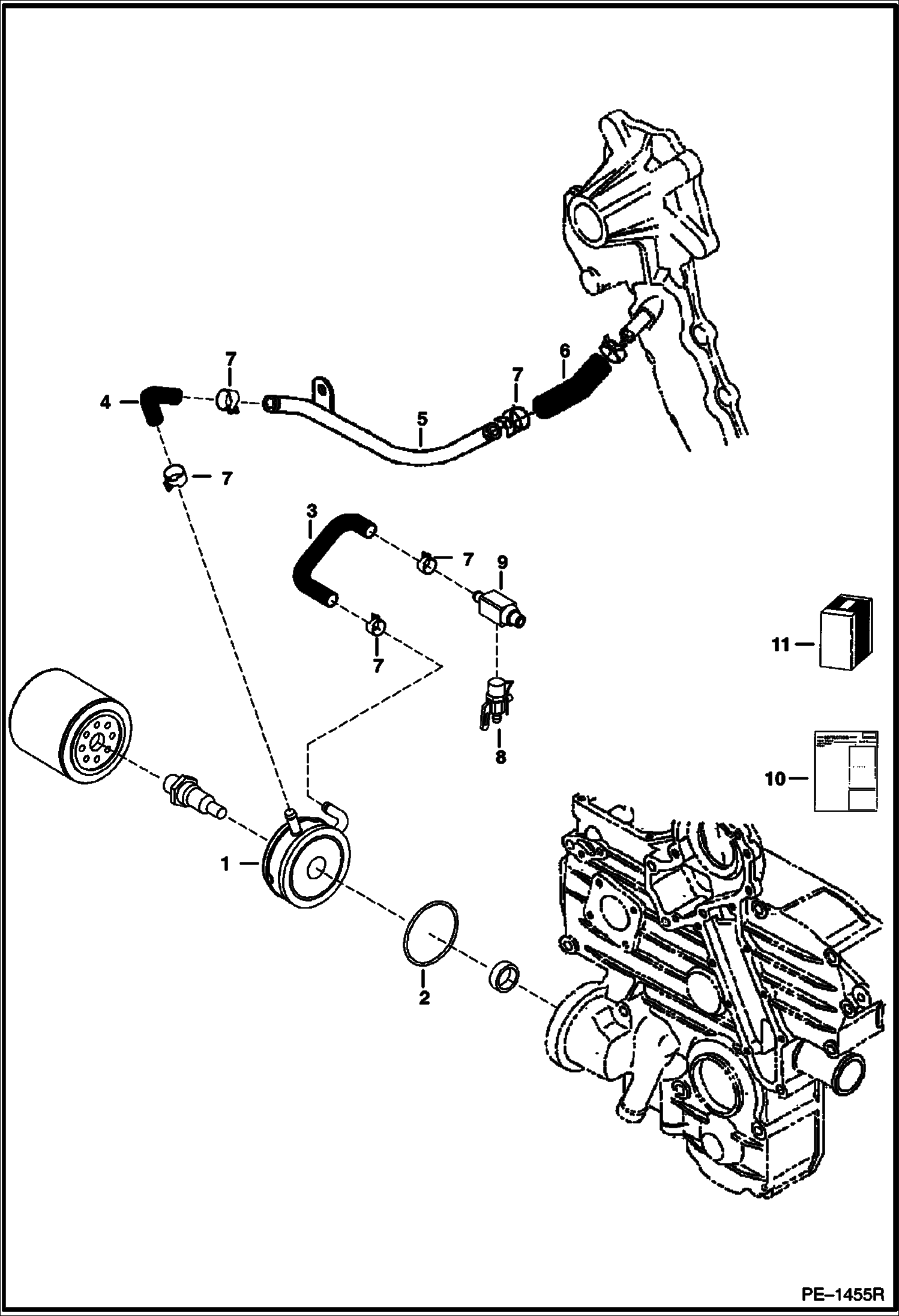 Схема запчастей Bobcat S-Series - OIL COOLER (Kubota - V2003T) (S/N 5190 & Below, 5192 & Below) POWER UNIT