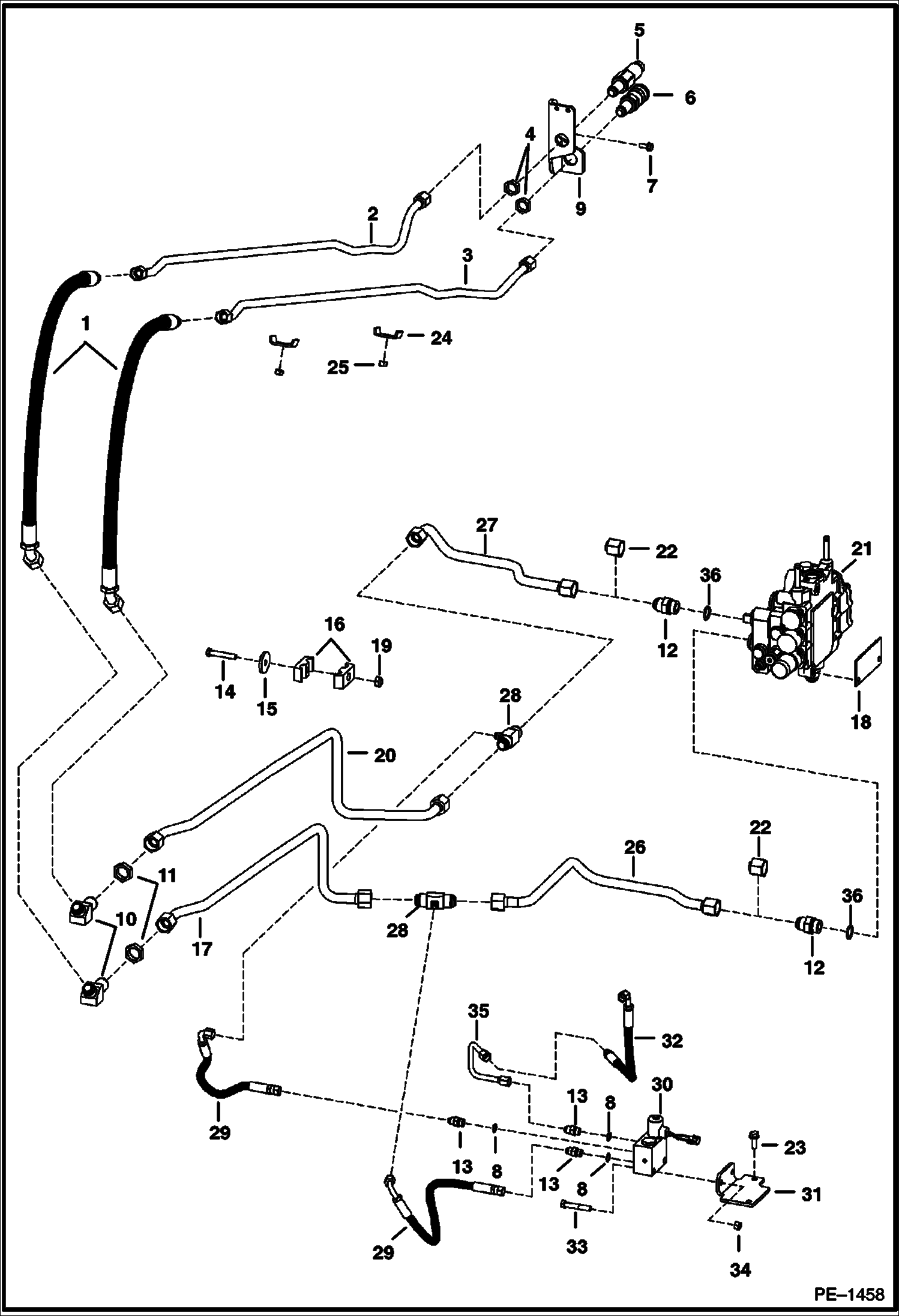 Схема запчастей Bobcat 700s - AUXILIARY HYDRAULICS (S/N 5158 40212-42309, 5162 23852-25166) HYDRAULIC SYSTEM