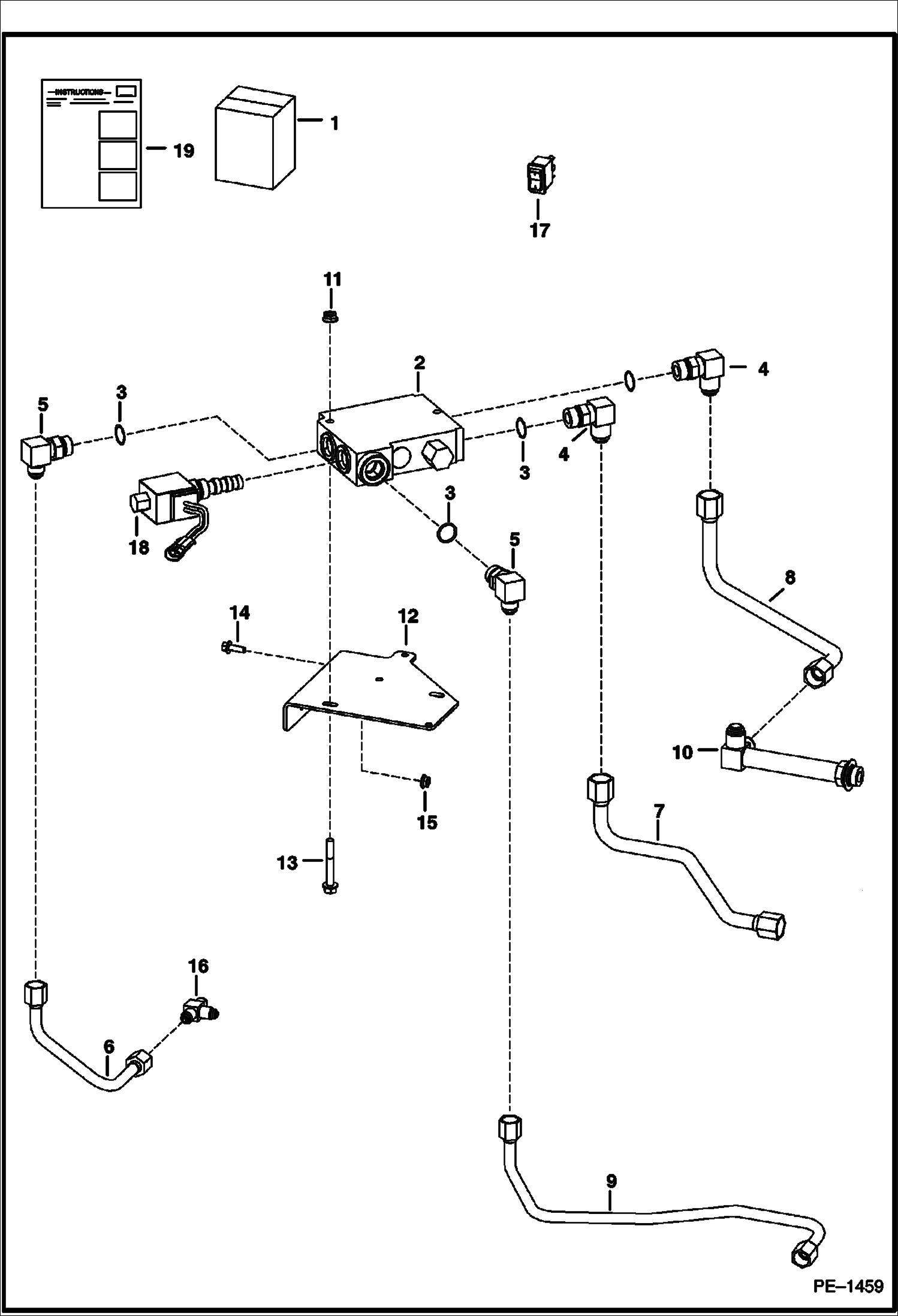 Схема запчастей Bobcat S-Series - BUCKET POSITIONING VALVE KIT ACCESSORIES & OPTIONS