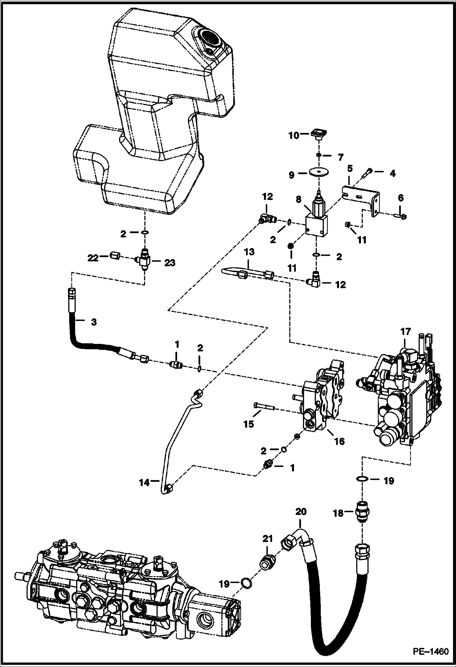 Схема запчастей Bobcat 700s - MANUAL LIFT RELEASE SYSTEM (S/N 5158 40212 & Abv, 5162 23852 & Abv) HYDRAULIC SYSTEM