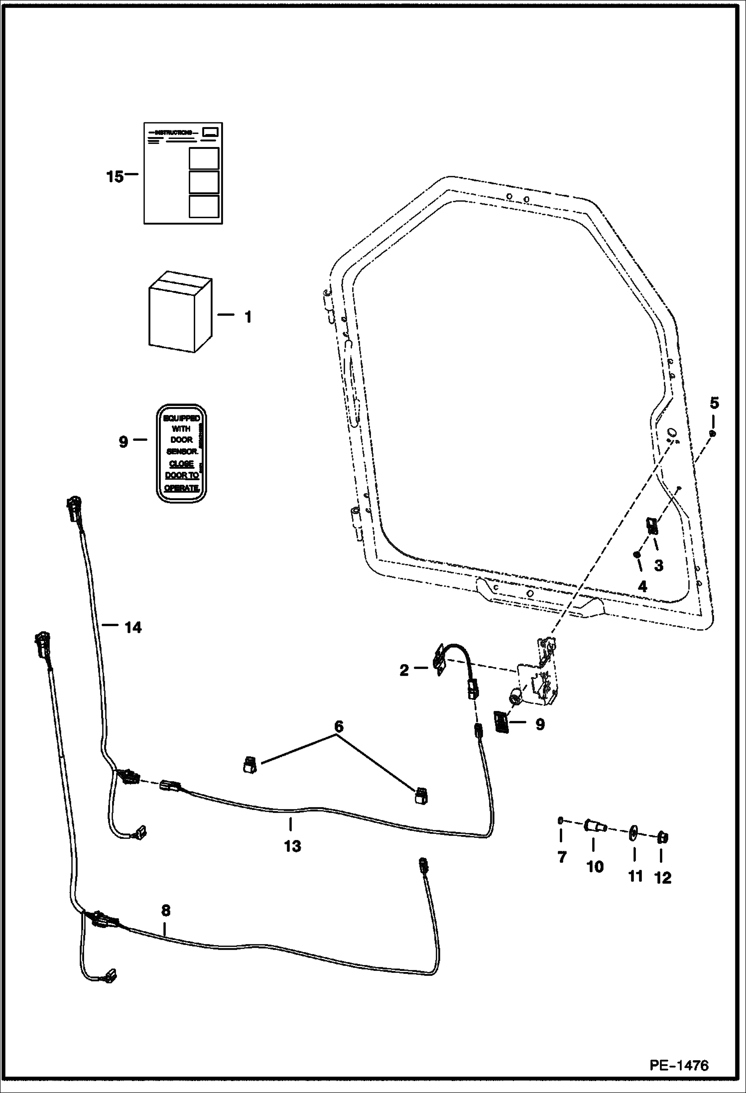 Схема запчастей Bobcat S-Series - CAB DOOR (Sensor Kit) ACCESSORIES & OPTIONS
