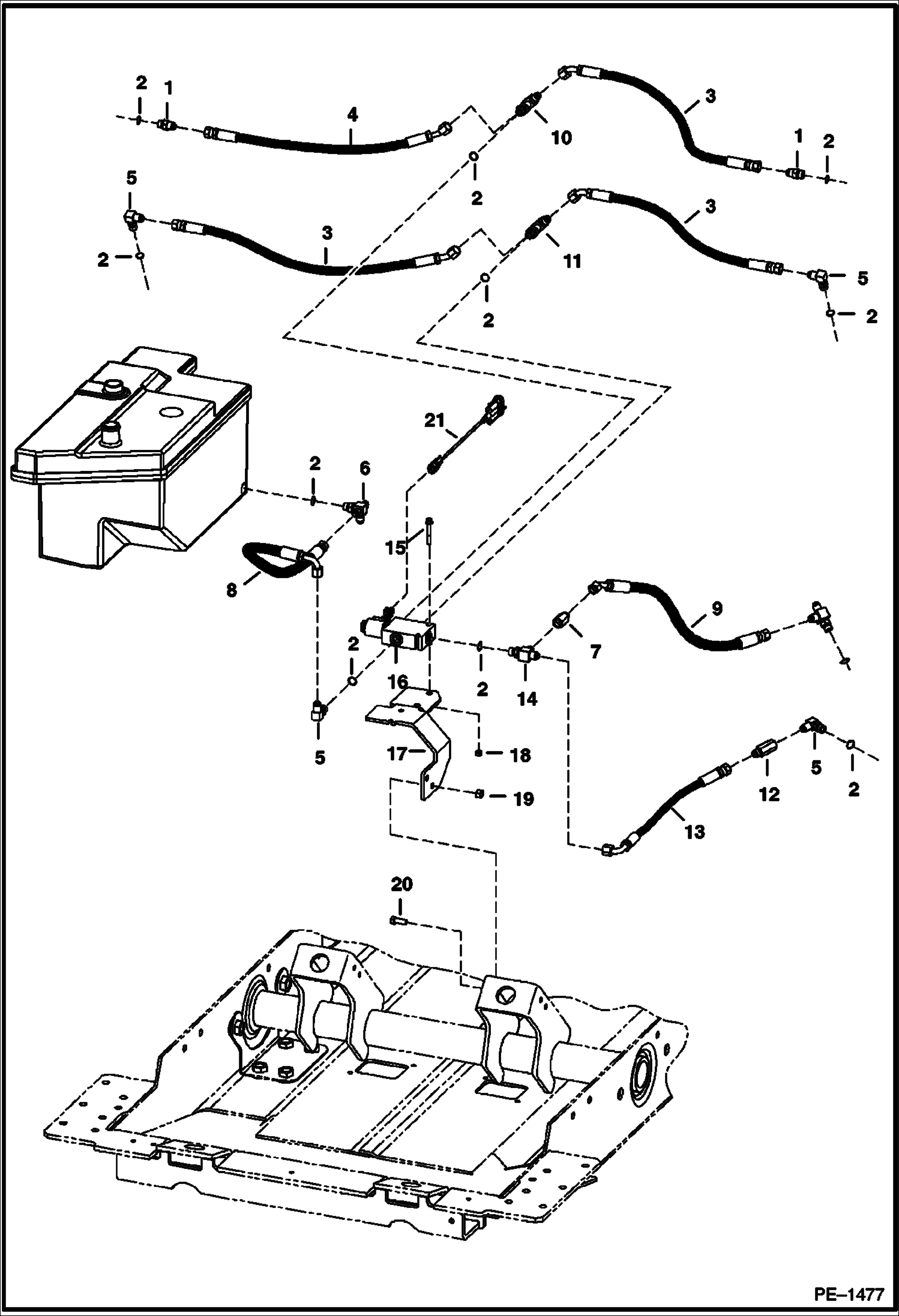 Схема запчастей Bobcat T-Series - HYDROSTATIC CIRCUITRY (Brake Valve) (S/N 5193 -13197, 5194 -12038) HYDROSTATIC SYSTEM