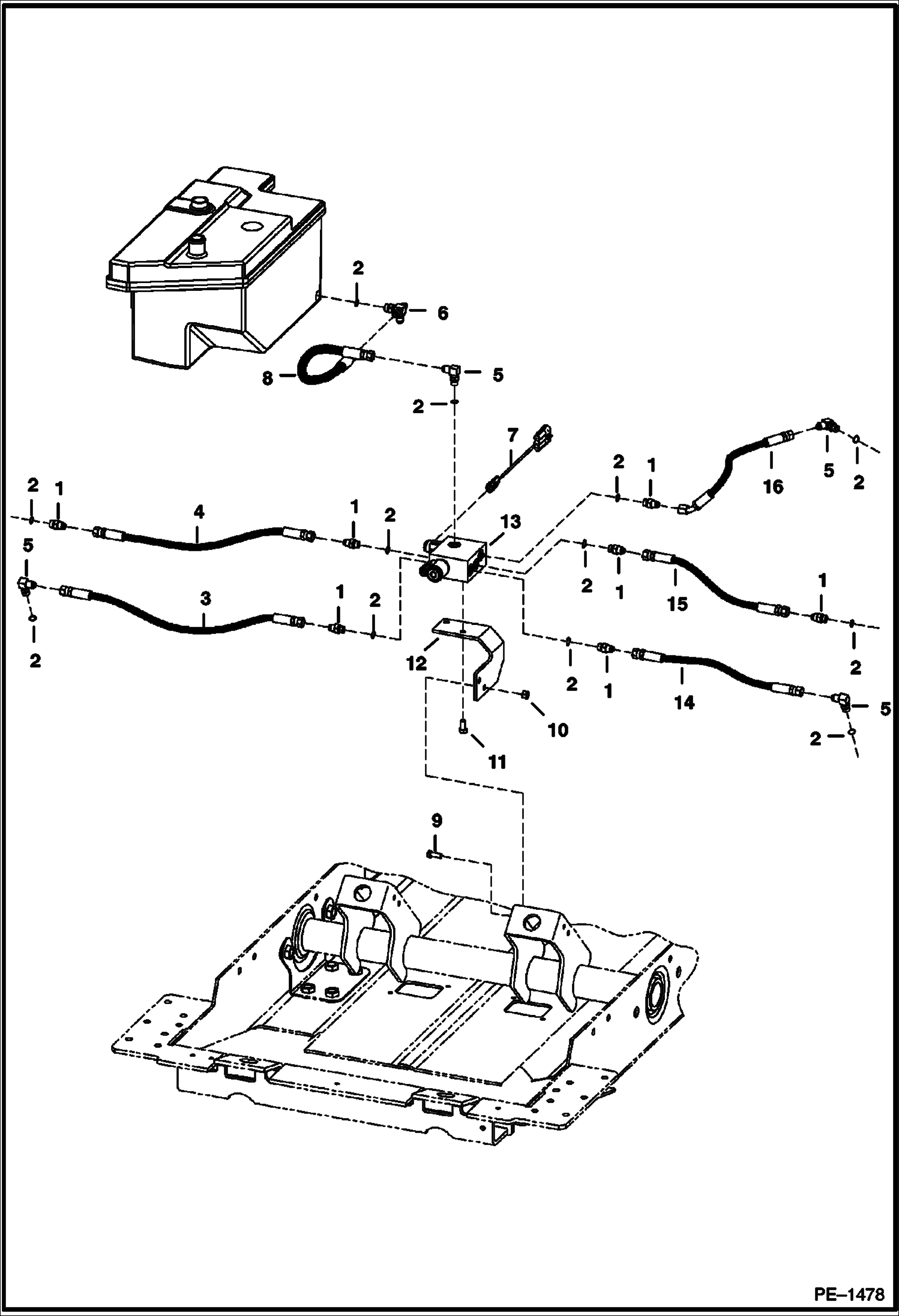 Схема запчастей Bobcat T-Series - HYDROSTATIC CIRCUITRY (Brake Valve) (S/N 5193 13198 & Abv, 5194 12039 & Abv) HYDROSTATIC SYSTEM