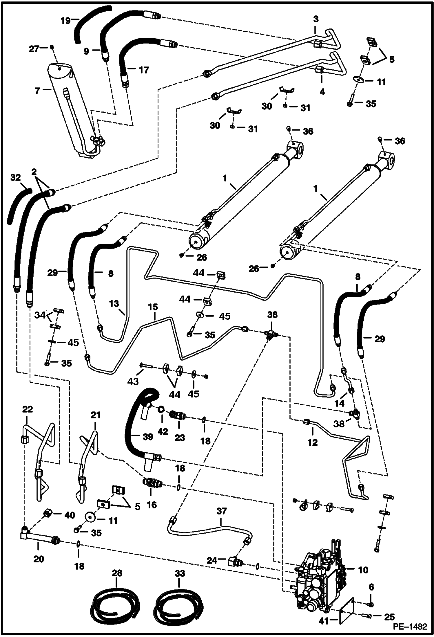 Схема запчастей Bobcat 700s - HYDRAULIC CIRCUITRY (W/O Bucket Positioning Valve) (S/N 5122 63000 & Abv, 5124 52000 & Abv) HYDRAULIC SYSTEM