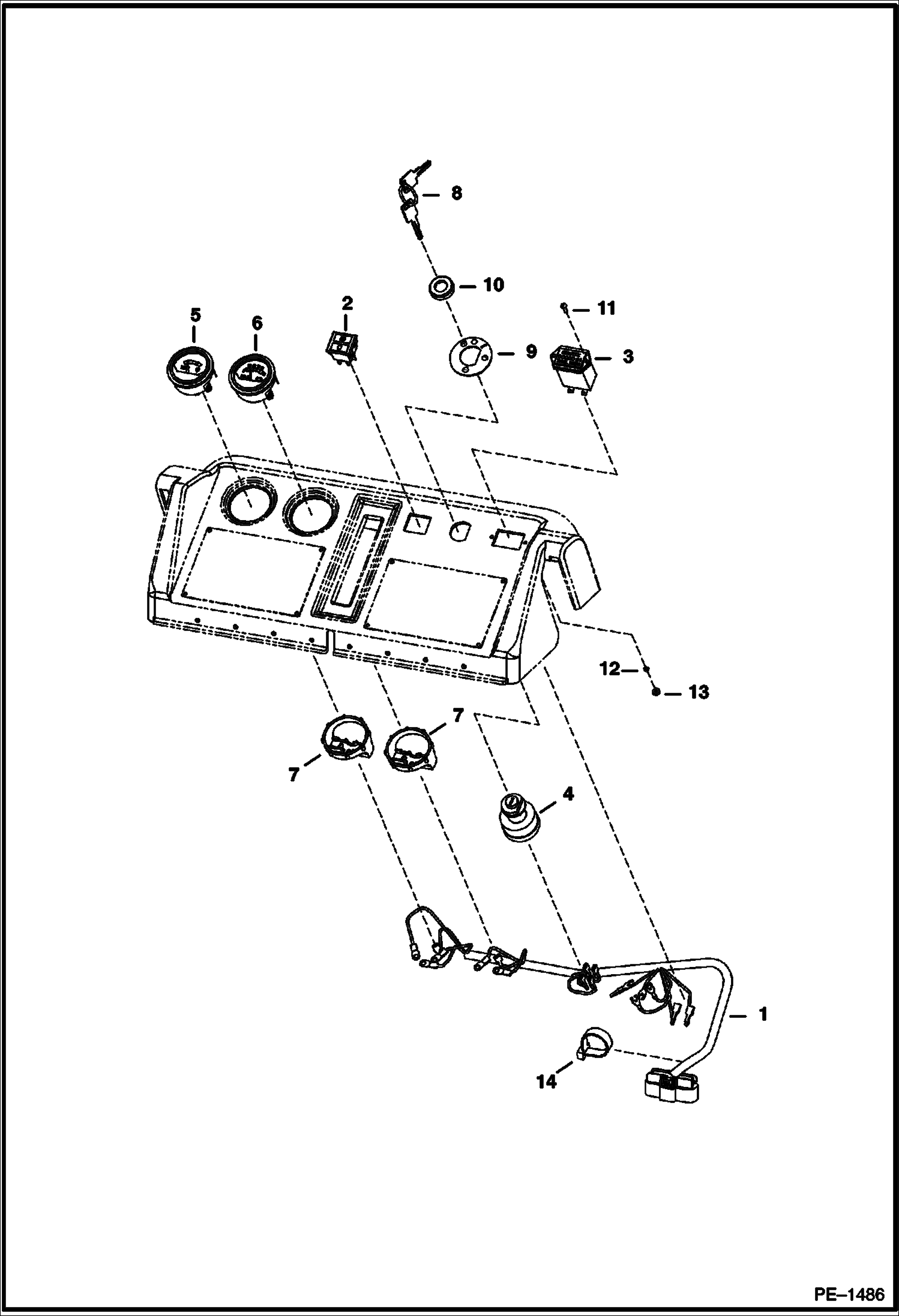 Схема запчастей Bobcat Mini Tracks Loaders - CONSOLE ELECTRICAL CIRCUITRY ELECTRICAL SYSTEM