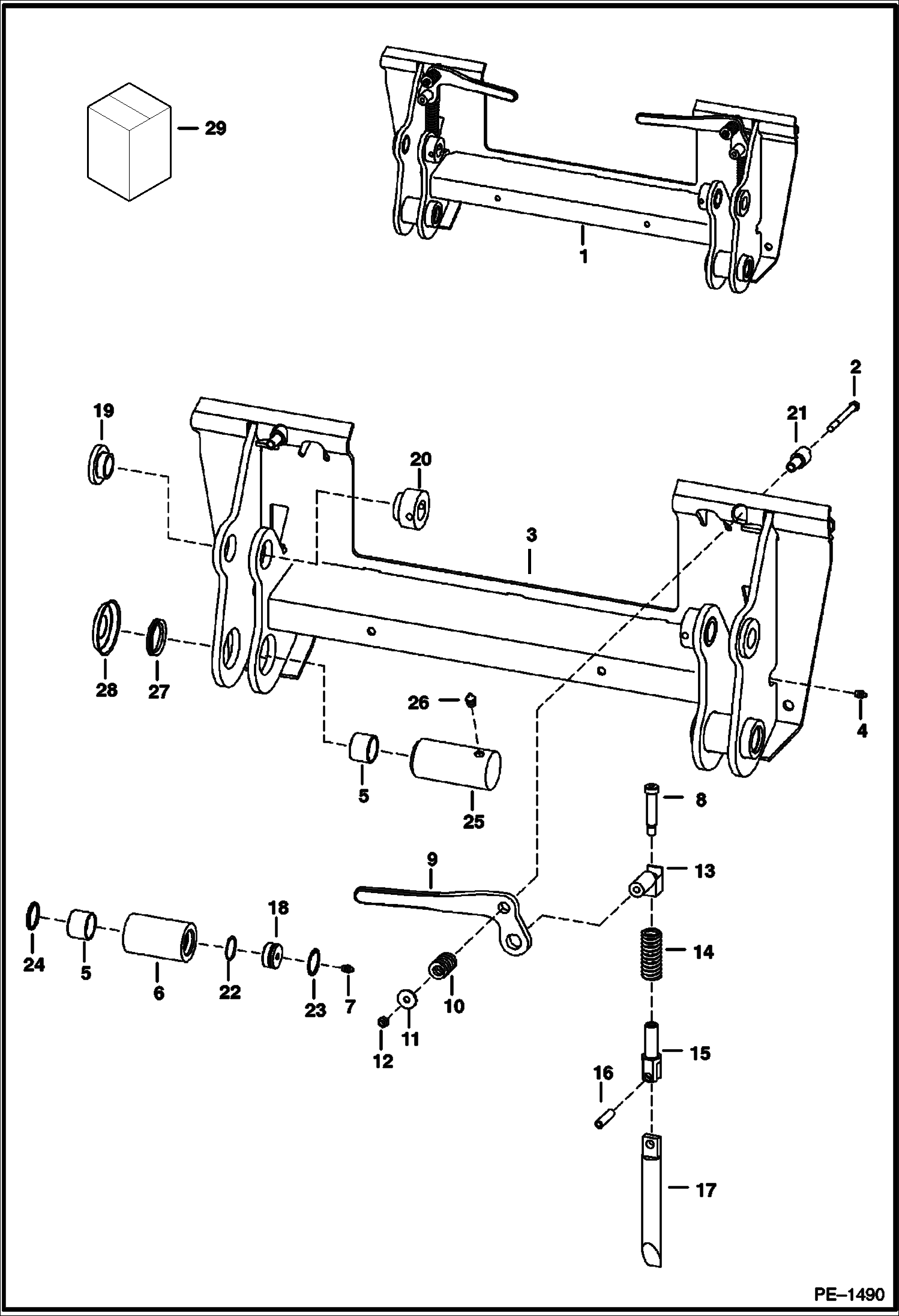 Схема запчастей Bobcat T-Series - BOB-TACH MAIN FRAME