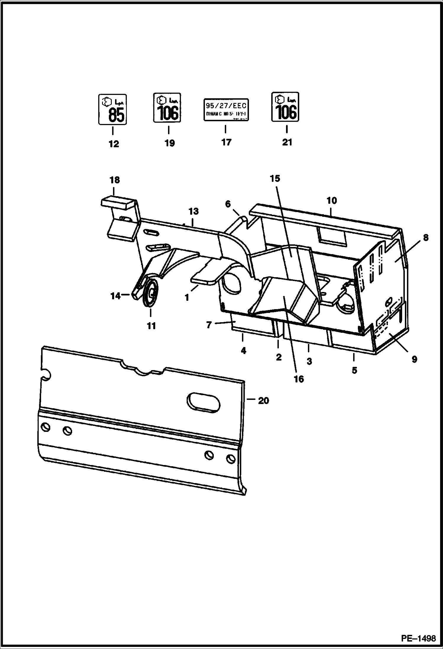 Схема запчастей Bobcat T-Series - EUROPEAN ACCESSORIES (Sound Option) ACCESSORIES & OPTIONS